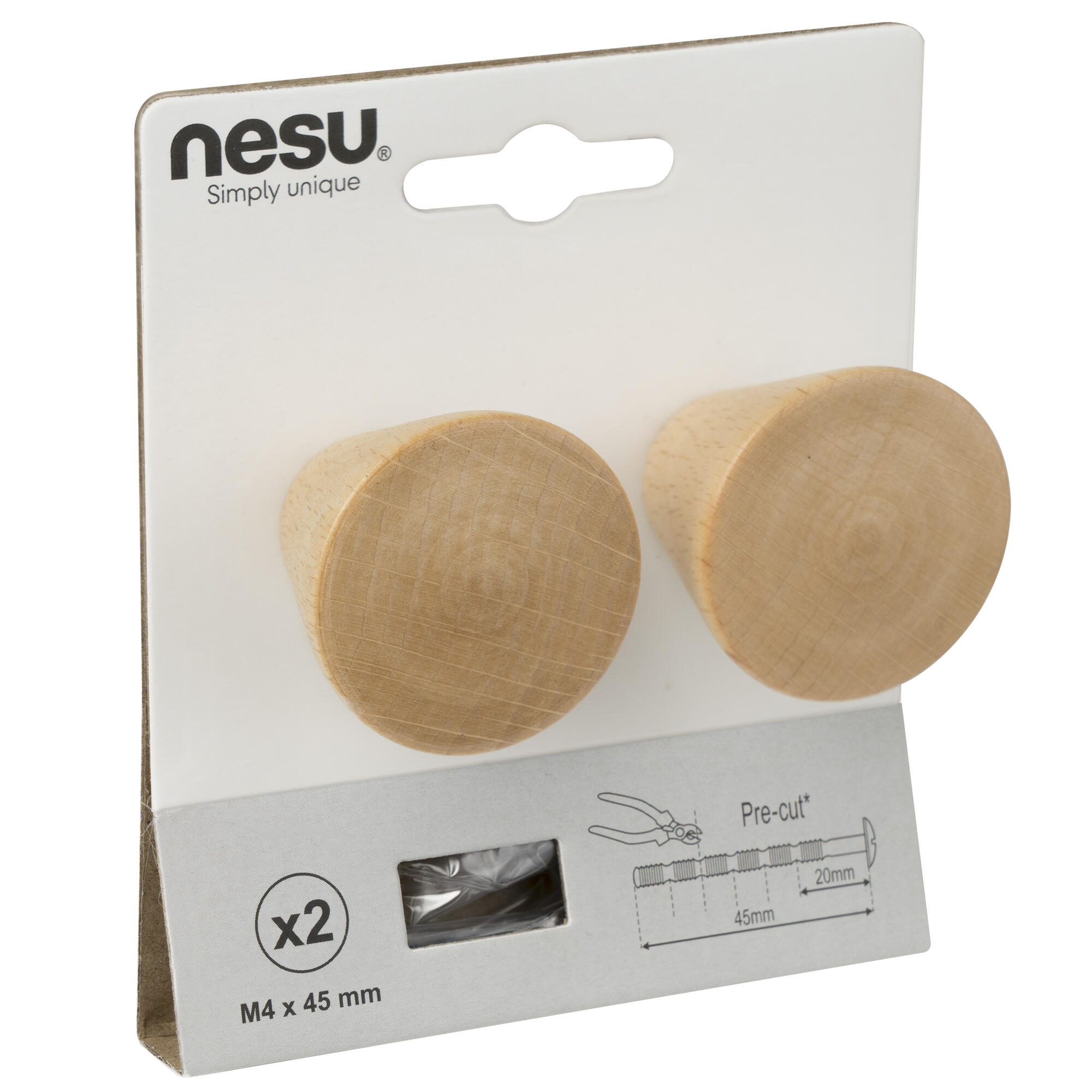 2 Puxadores para móvel Nesu cónico faia natural mate 40mm - 7