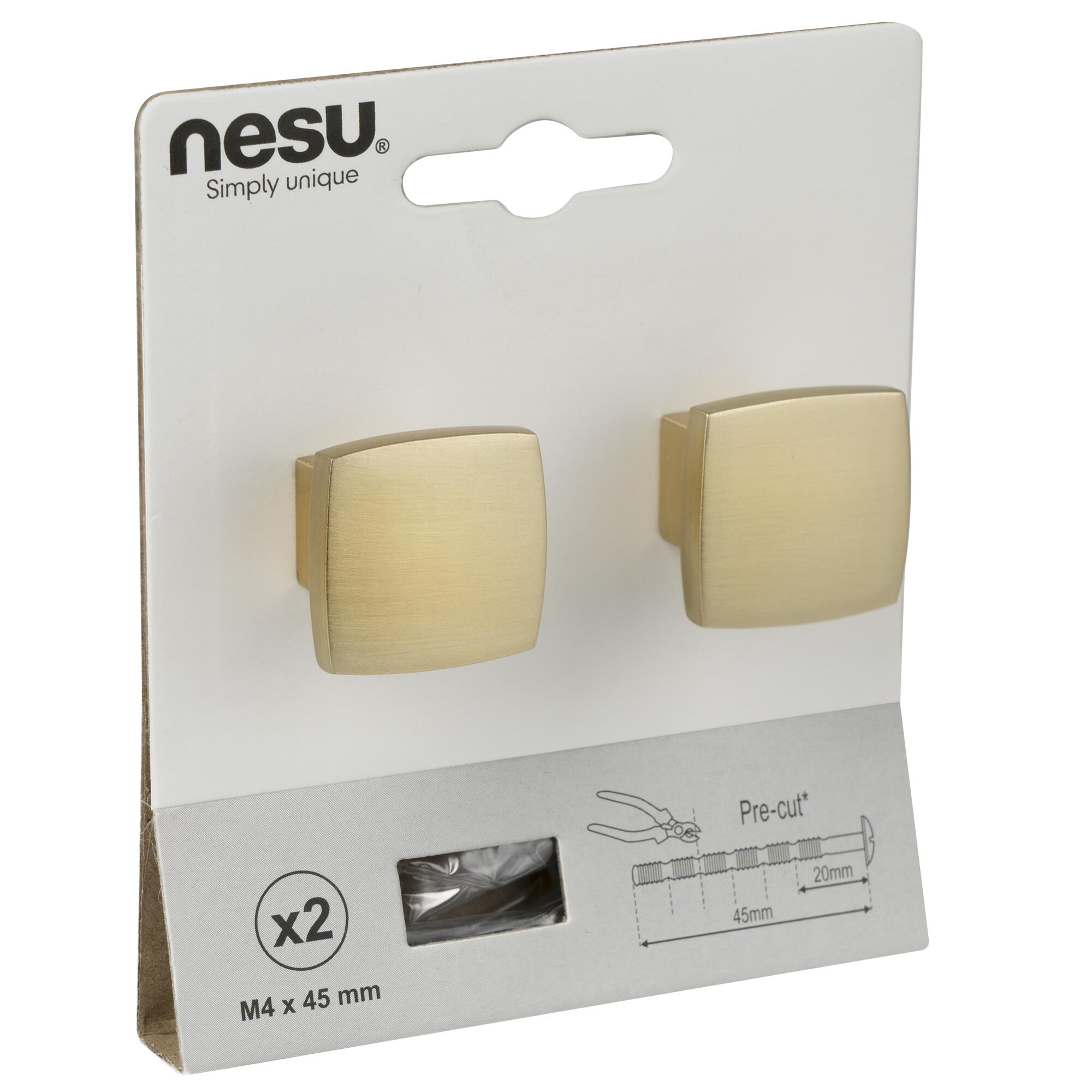 2 Puxadores para móvel Nesu latão acetinado 25x25mm - 6