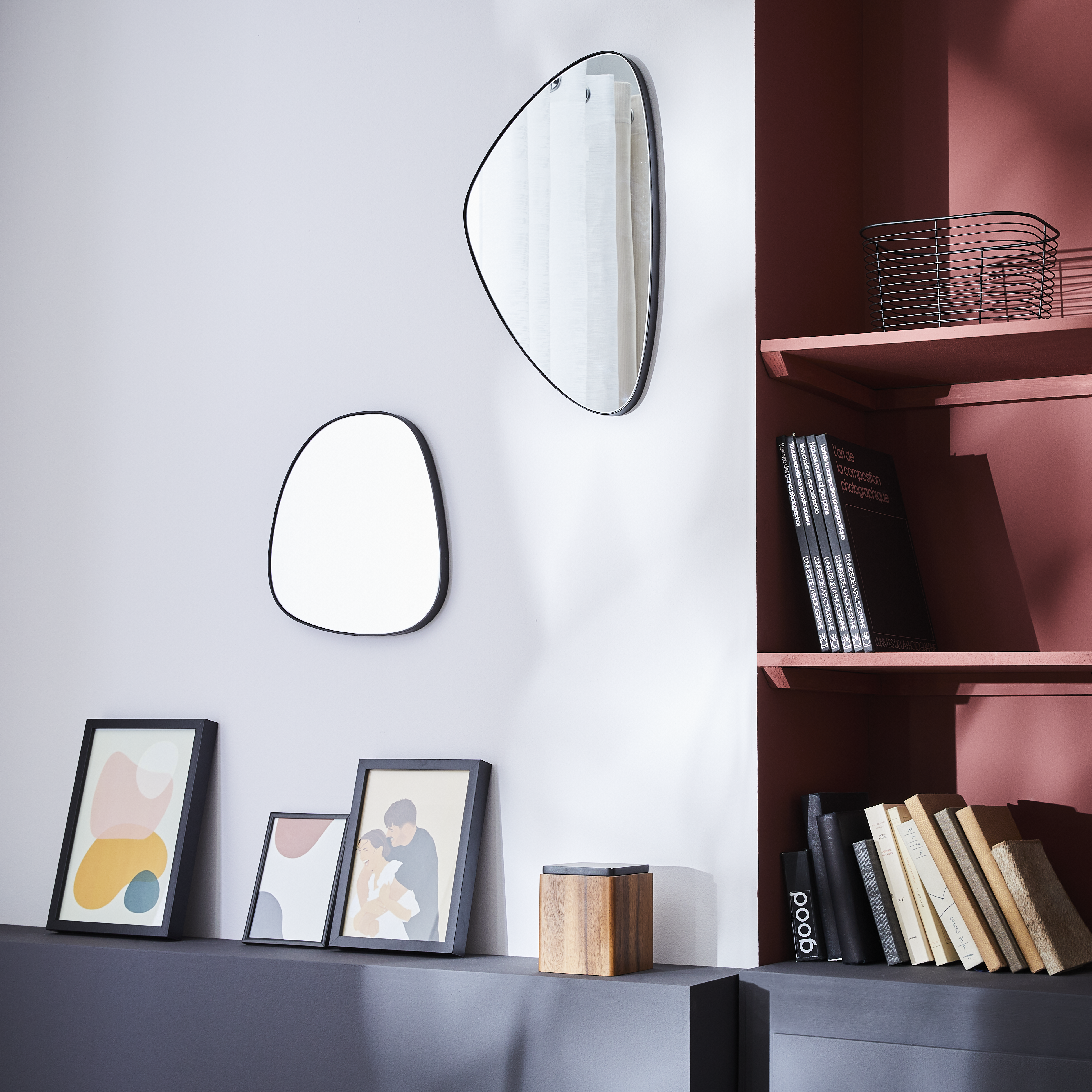 Lustro Adonis czarne 32 x 30 cm Inspire - 6