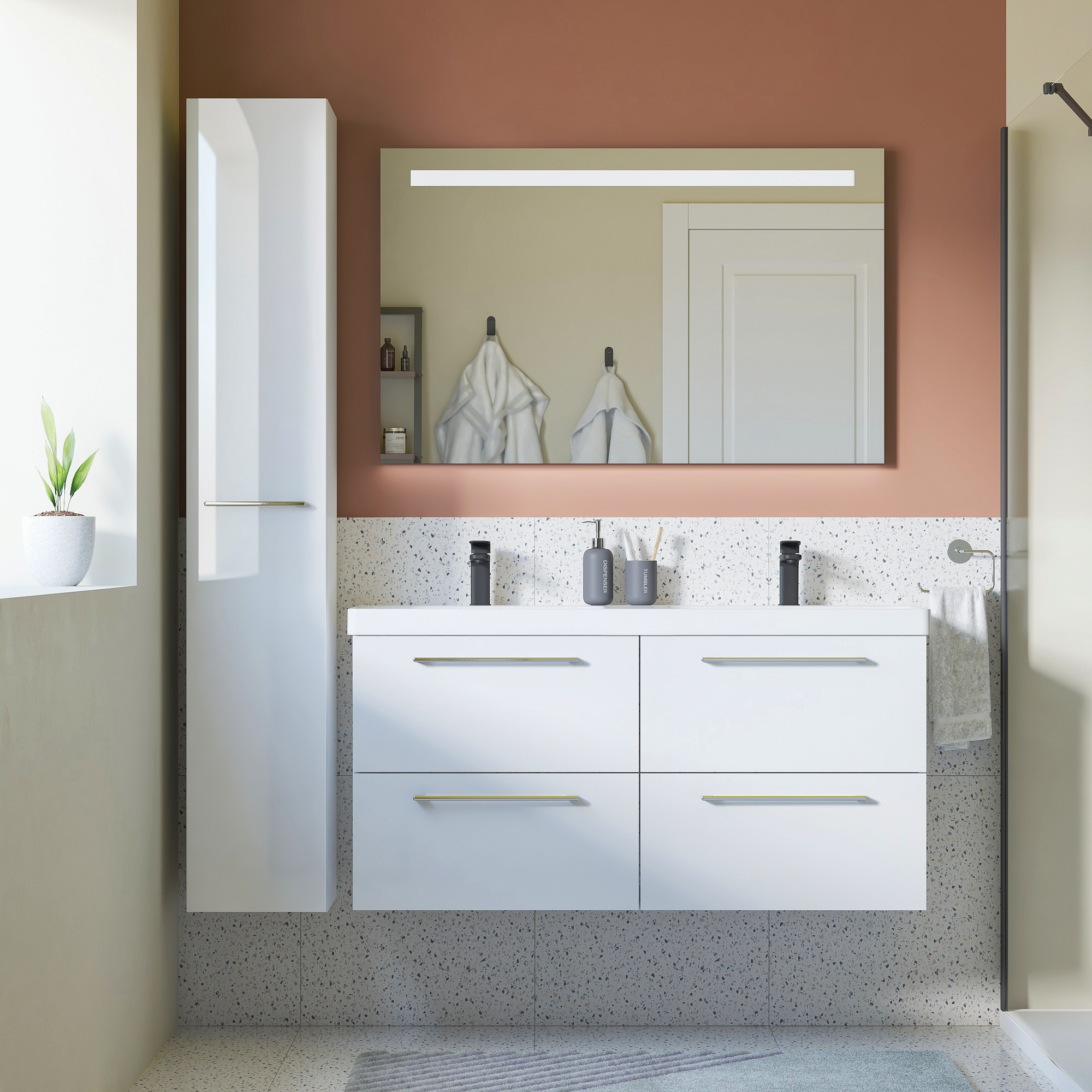 Szafka pod umywalkę Remix Biała 60 Sensea - 17