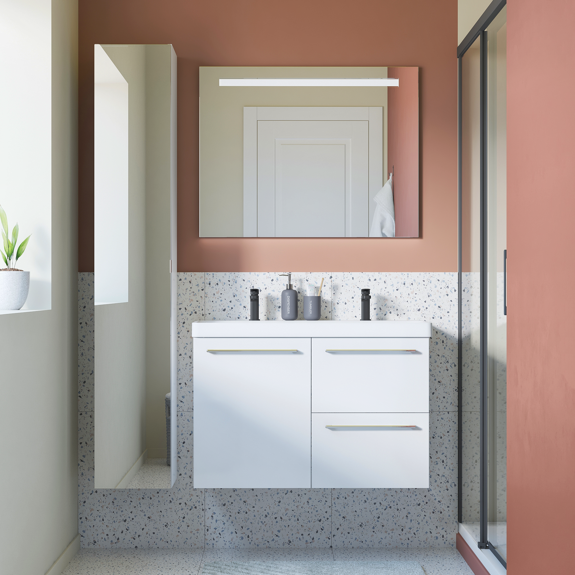 Anta mobile da bagno specchio SENSEA L 30 x H 172.9 x Sp 1.8 cm - 3