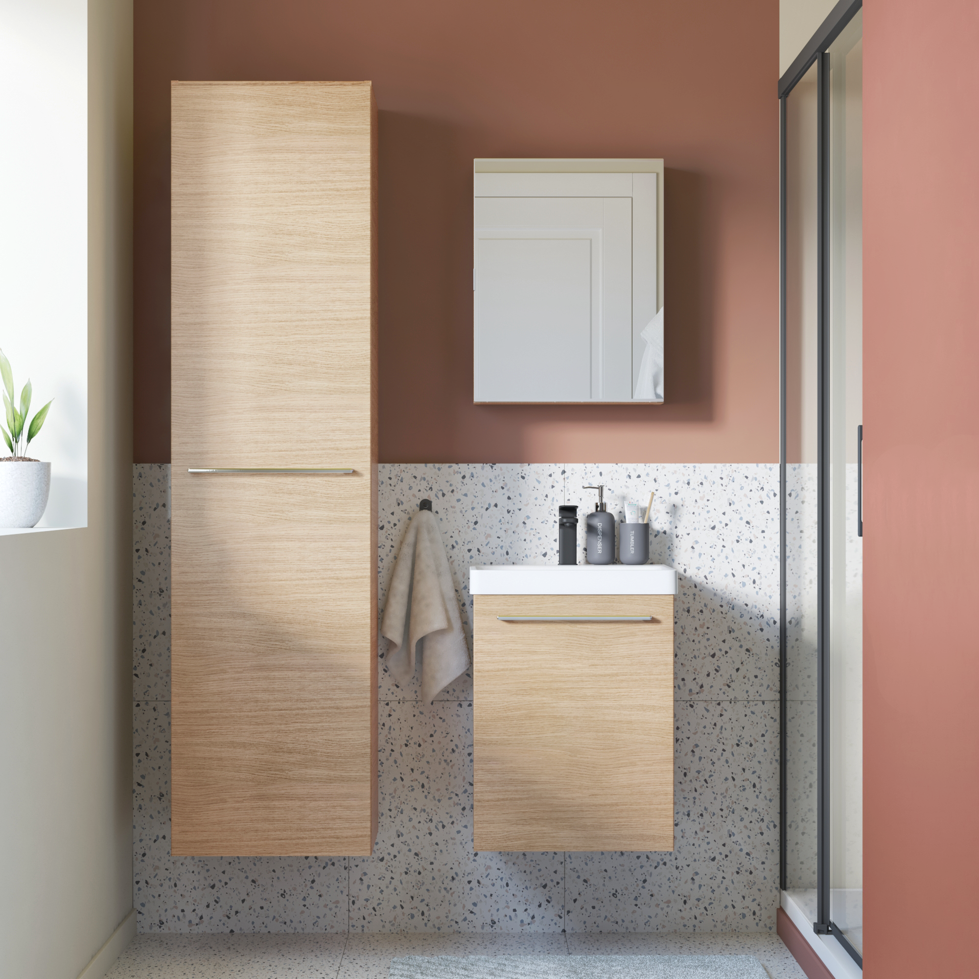 Caisson colonne l.45 x H.173 x P.46 cm, chêne naturel, Remix - 2