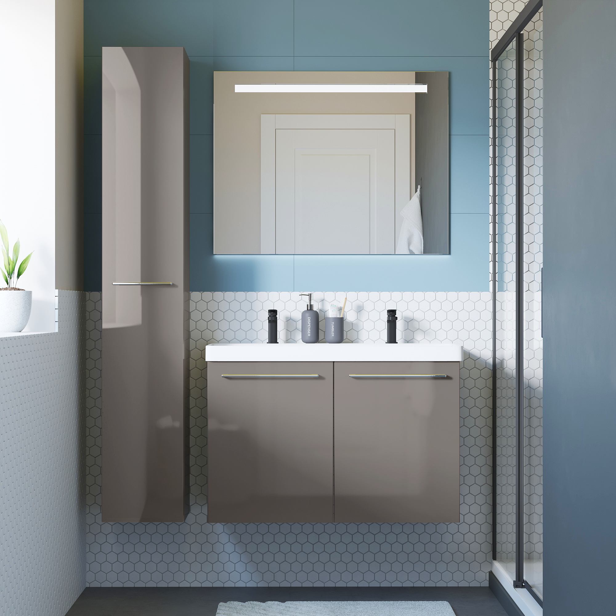 Lavabo a incasso rettangolare vasca centrale Remix L 91 x H 16.5 x P 49.7 cm in ceramica bianco lucido - 2