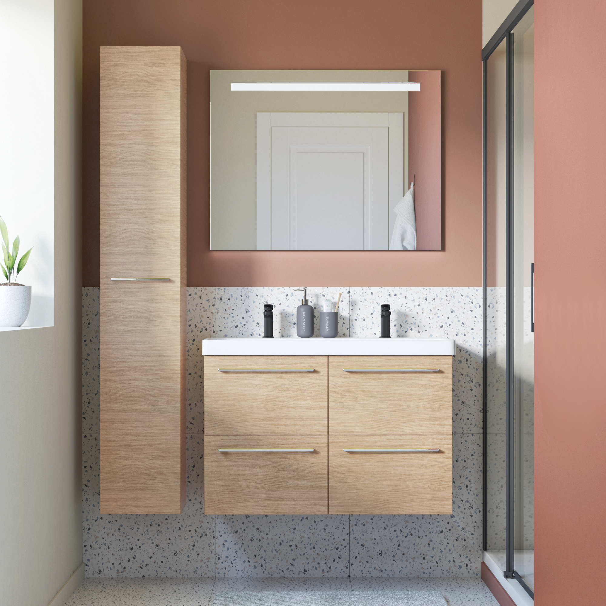 Extension pour meuble sous-vasque l.45 x H.57.7 x P.46 cm, blanc, Remix - 5