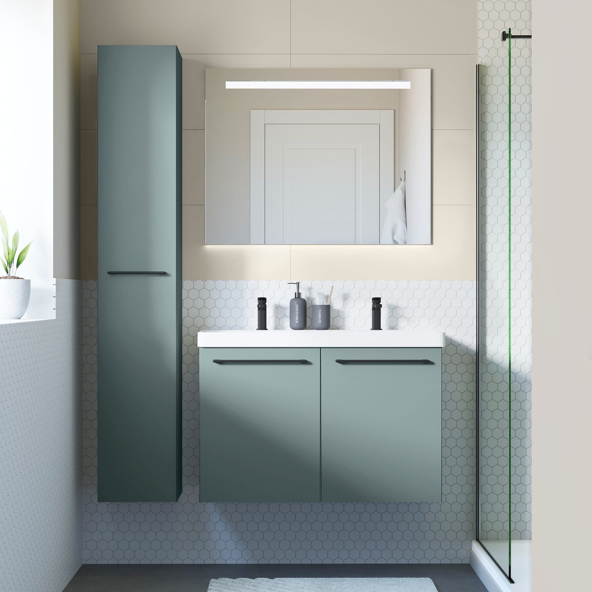 Porte vert celadon l.30 x H.172.9 cm Remix - 2