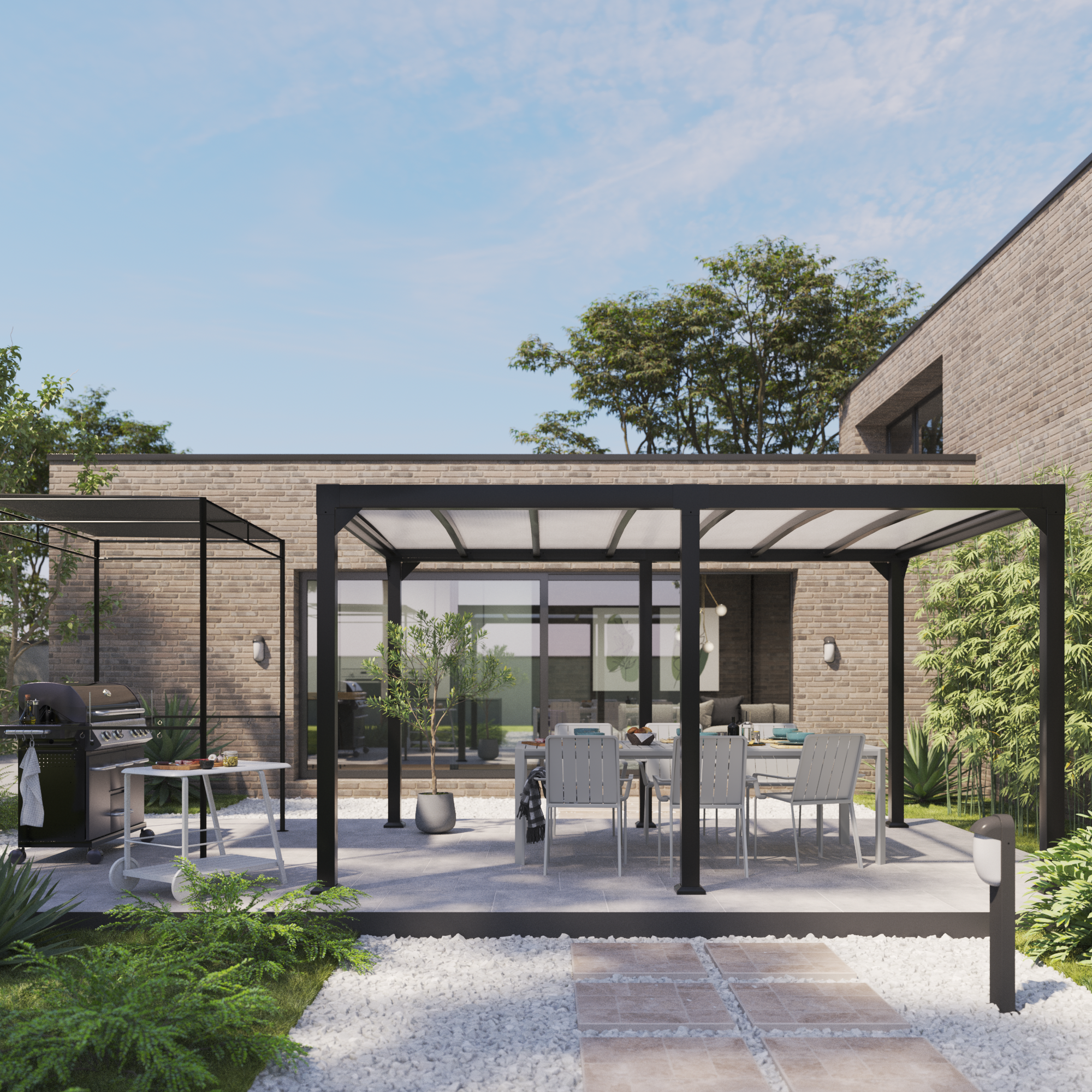 Sedia da giardino Idaho NATERIAL, struttura e seduta in alluminio grigio - 2