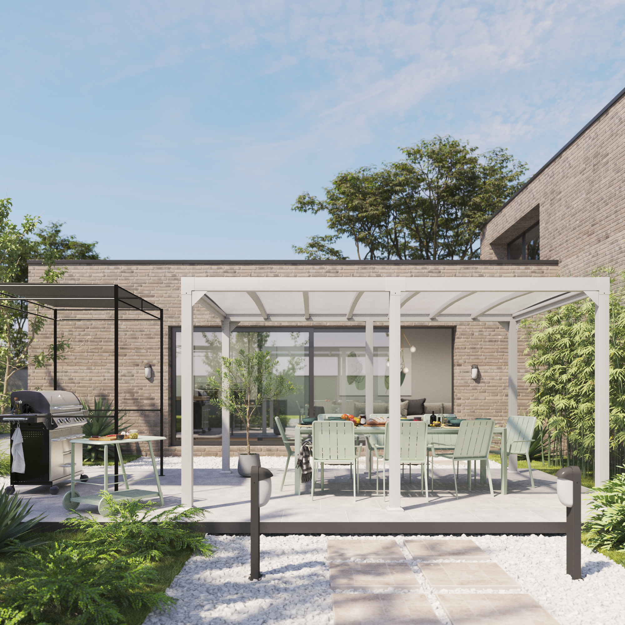 Sedia da giardino Idaho NATERIAL, struttura e seduta in alluminio verde - 2