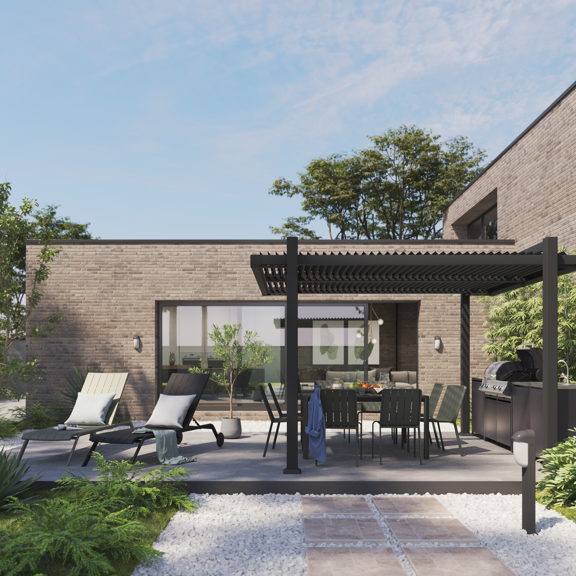 Sedia da giardino Idaho NATERIAL, struttura e seduta in alluminio verde - 6