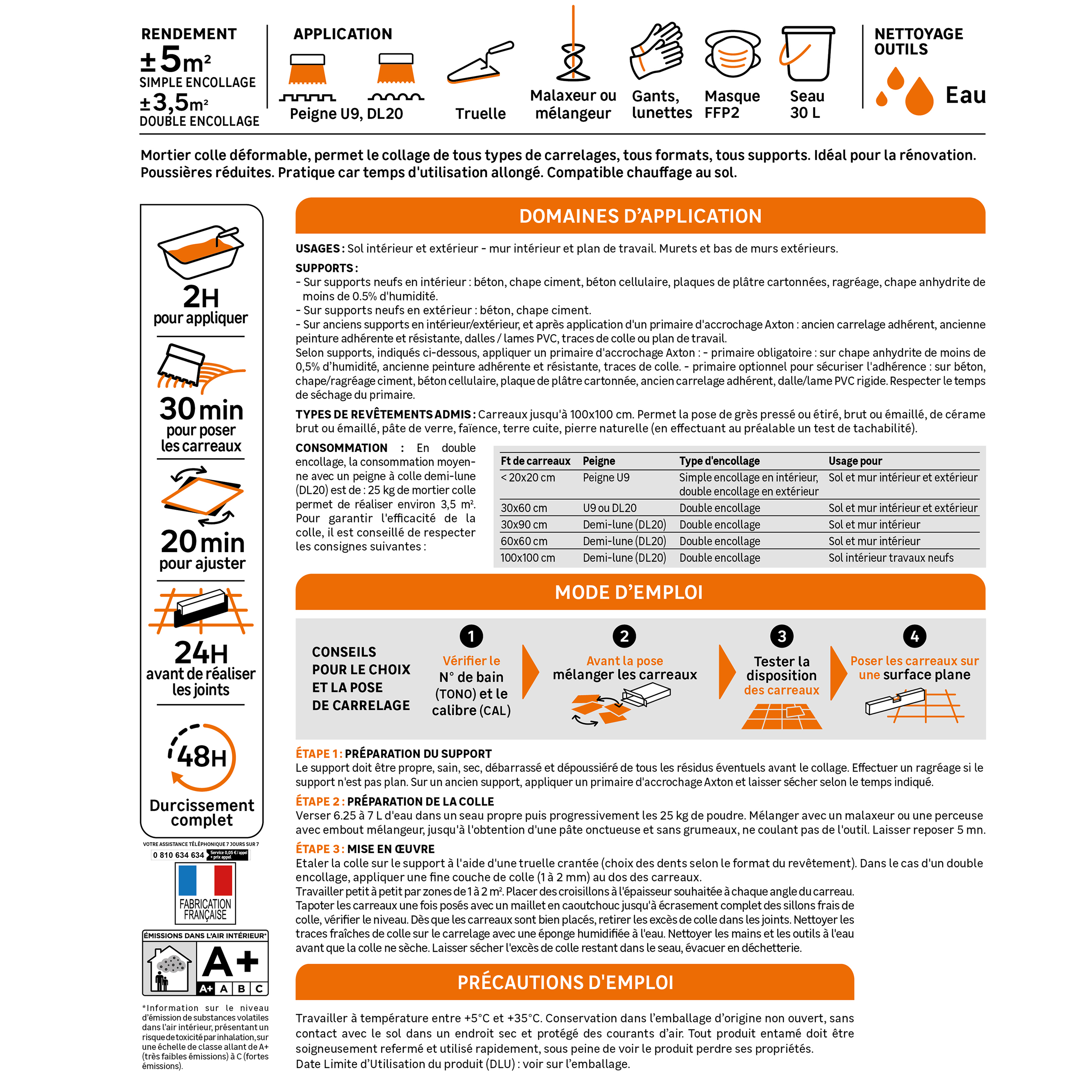 Colle en poudre sol/mur, intérieur/extérieur, tous formats, blanc AXTON 25KG - 5
