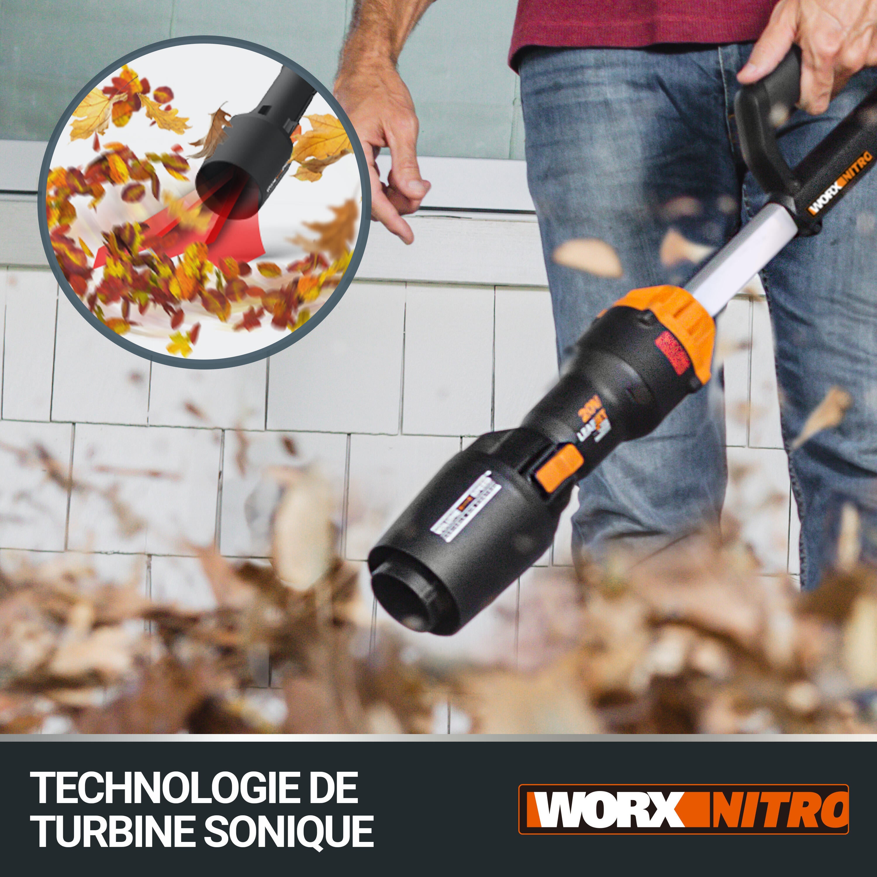 Souffleur de feuilles mortes Brushless 20V WORX NITRO - WG543E (1 batterie 4Ah) - 6