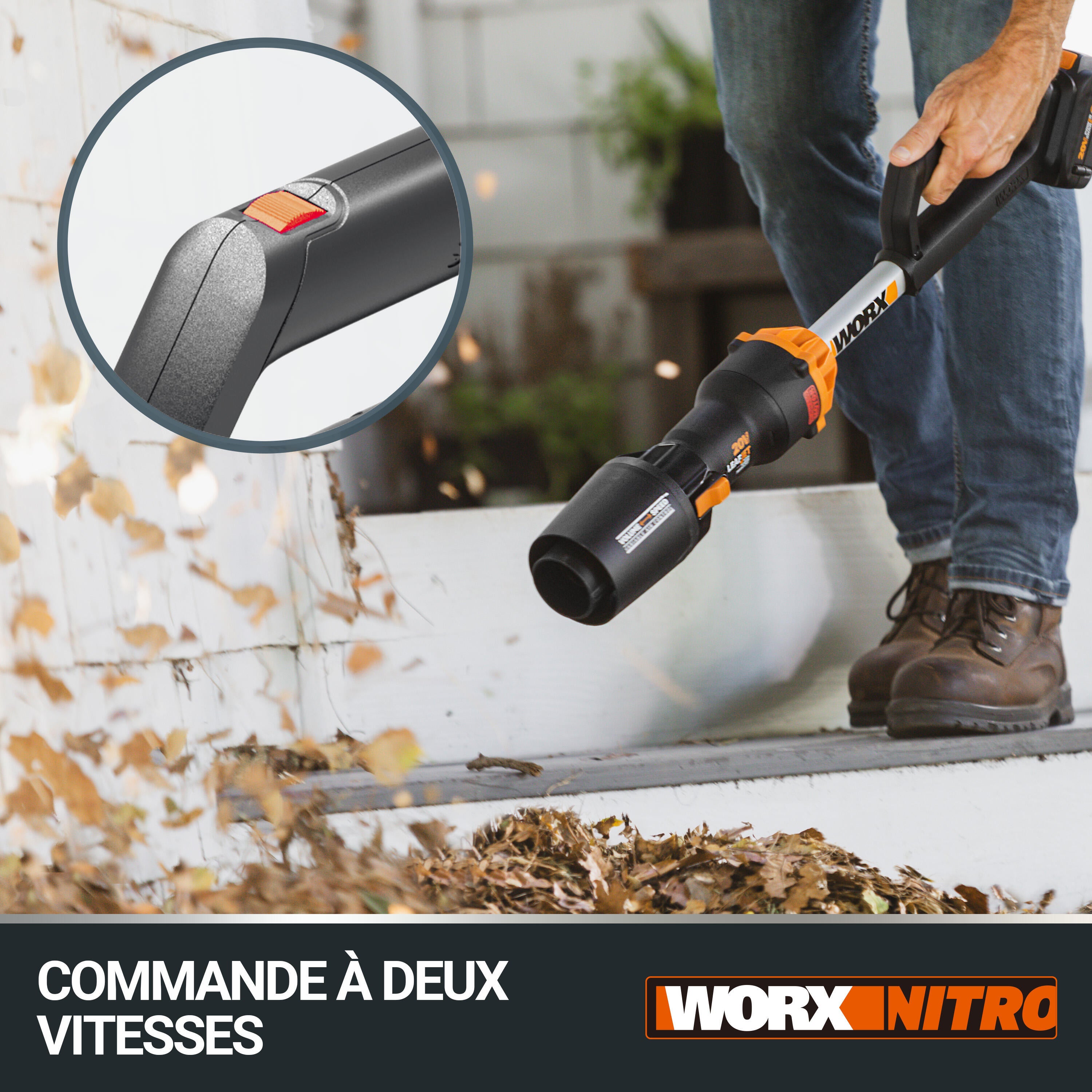 Souffleur de feuilles mortes Brushless 20V WORX NITRO - WG543E (1 batterie 4Ah) - 7