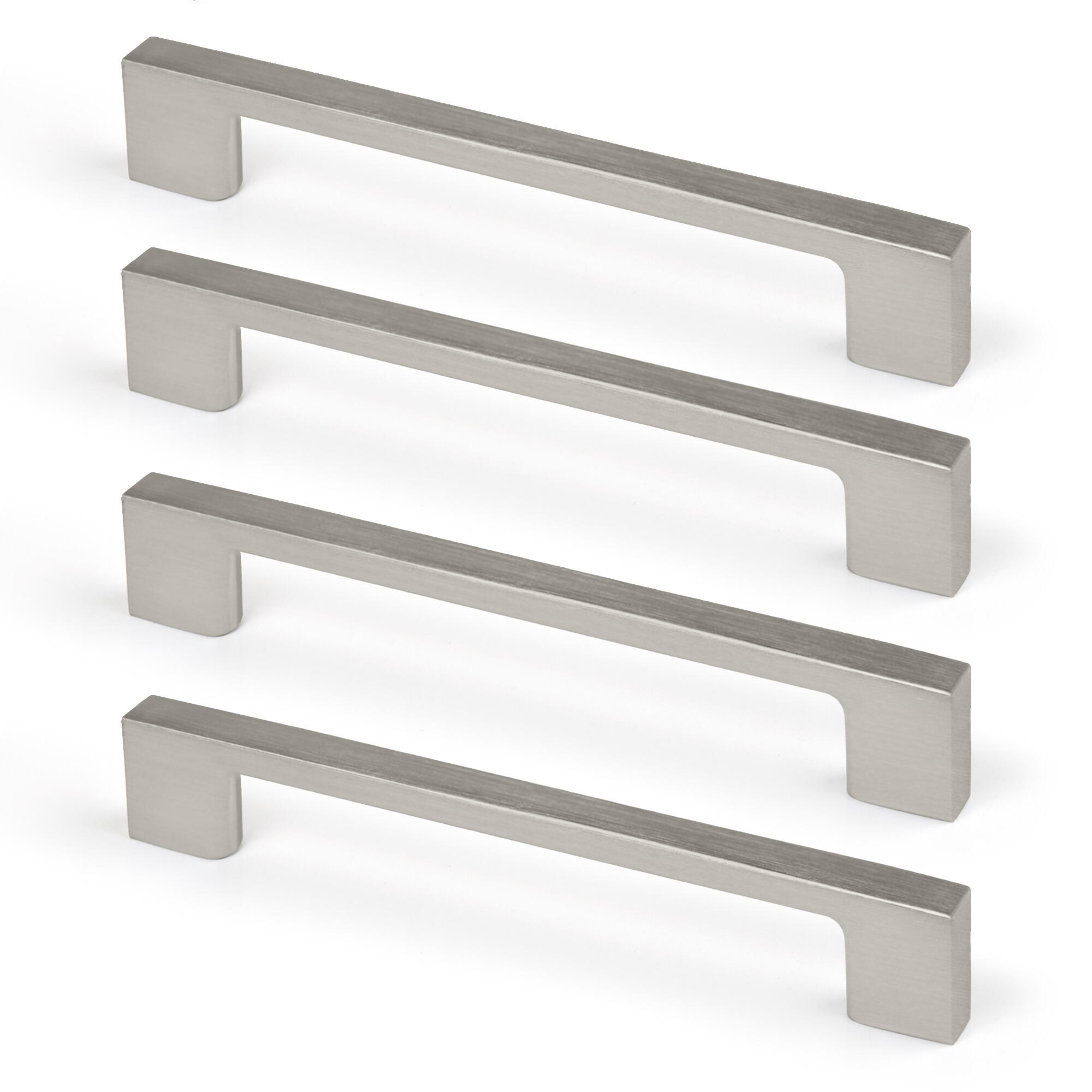 4 tirador de mueble nesu gris / plata distancia entre eje 128 mm