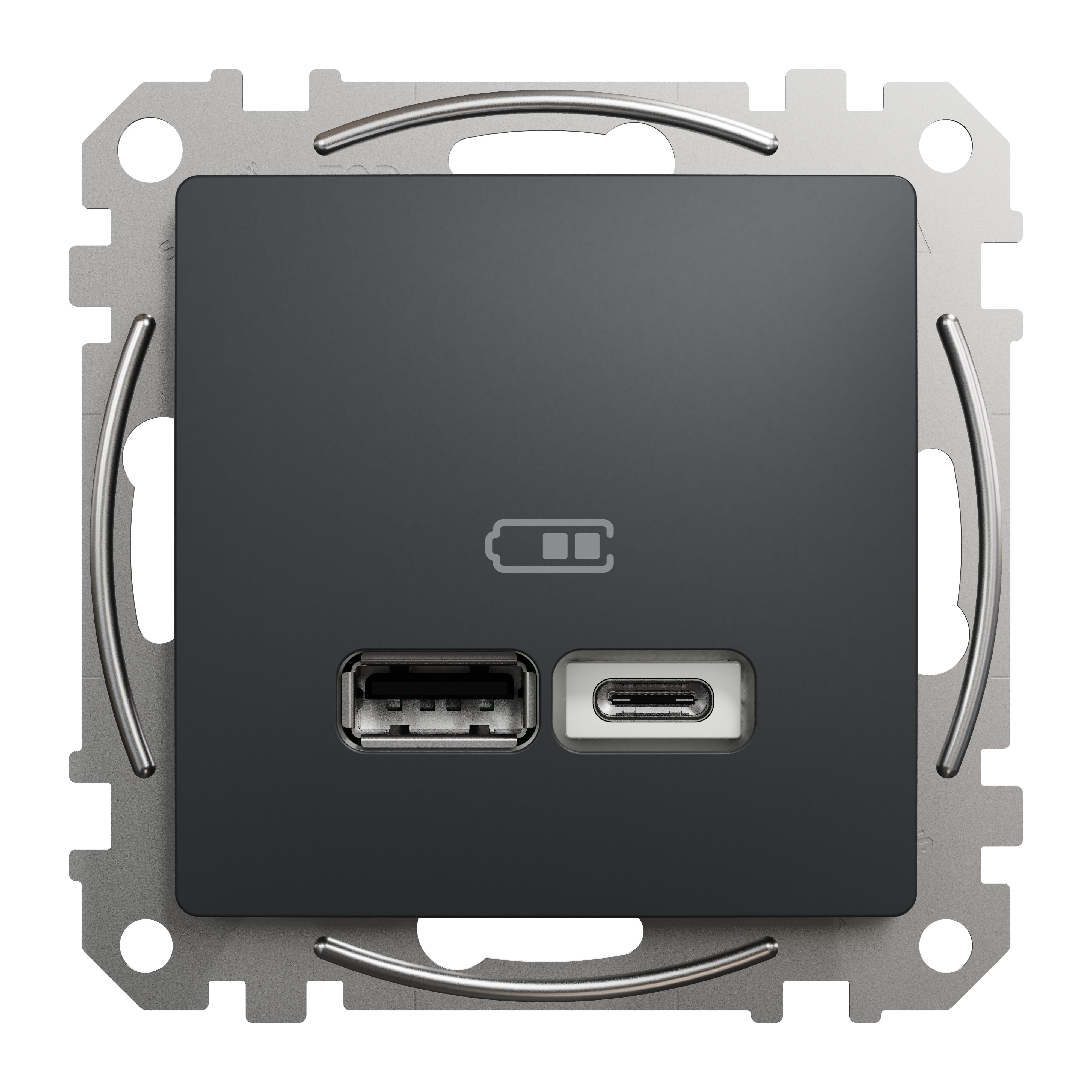 Gniazdo USB czarny antracyt SEDNA DESIGN SCHNEIDER ELECTRIC
