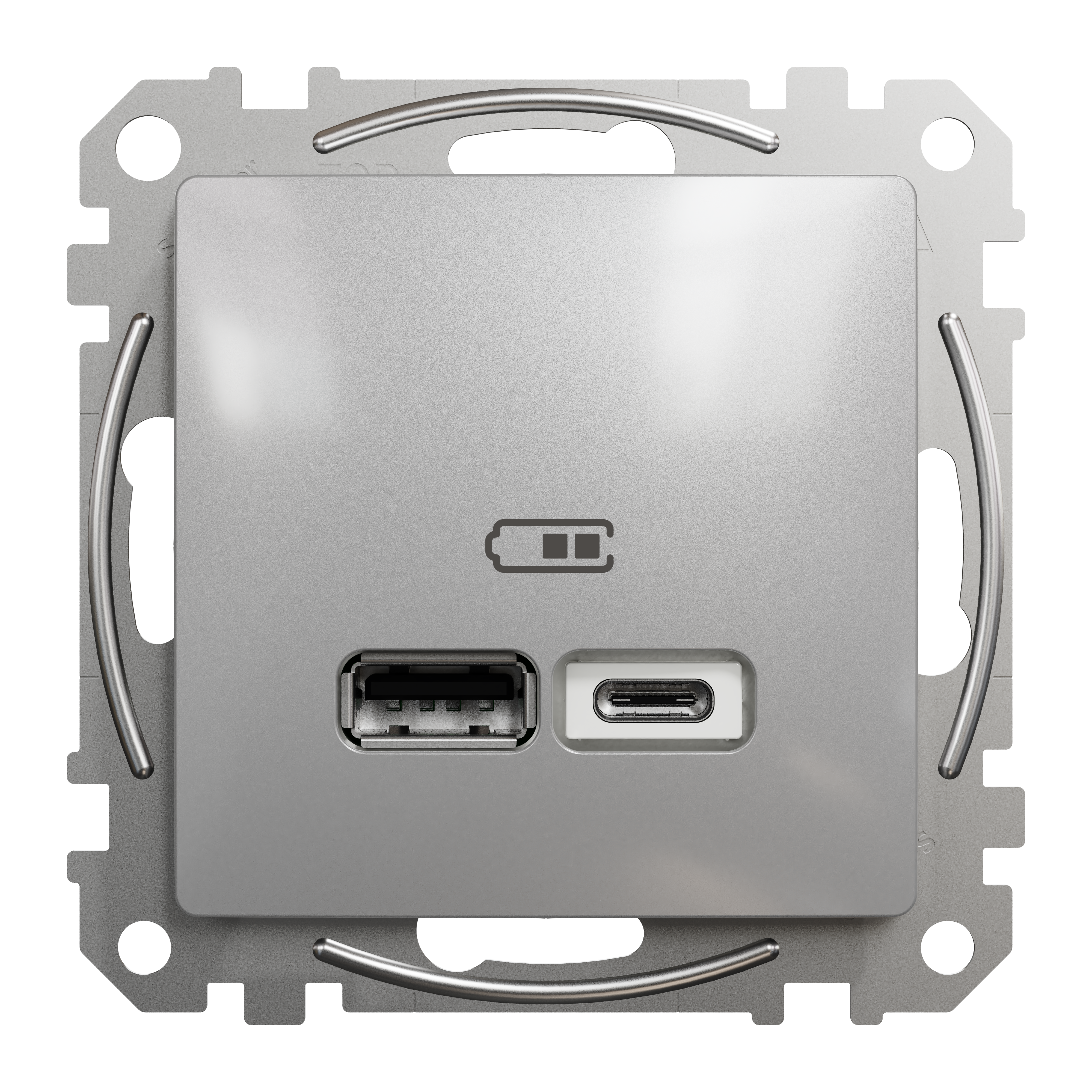 Gniazdo USB srebrny aluminium SEDNA DESIGN SCHNEIDER ELECTRIC