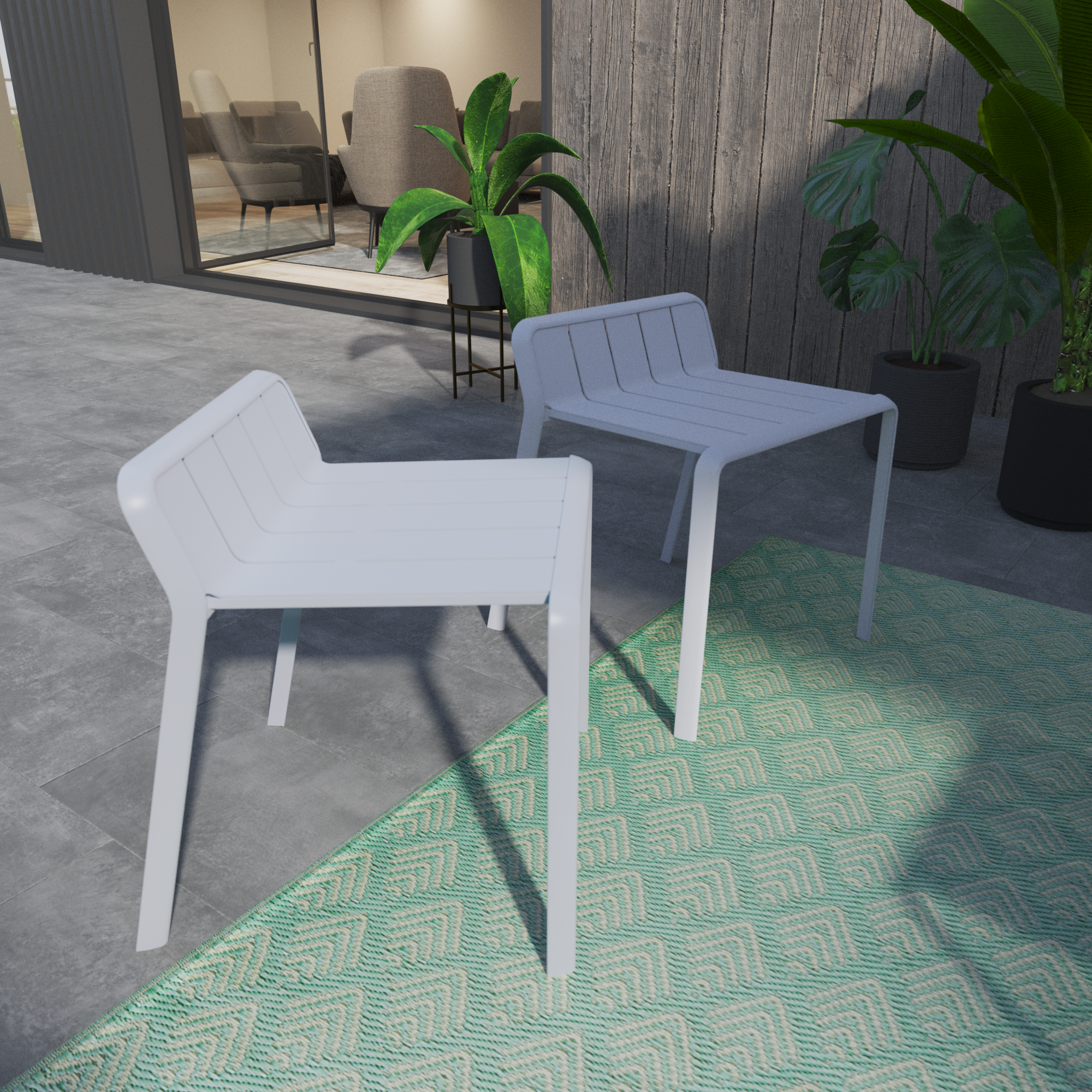 Sgabello da giardino in alluminio Idaho NATERIAL, struttura e seduta in alluminio grigio - 4