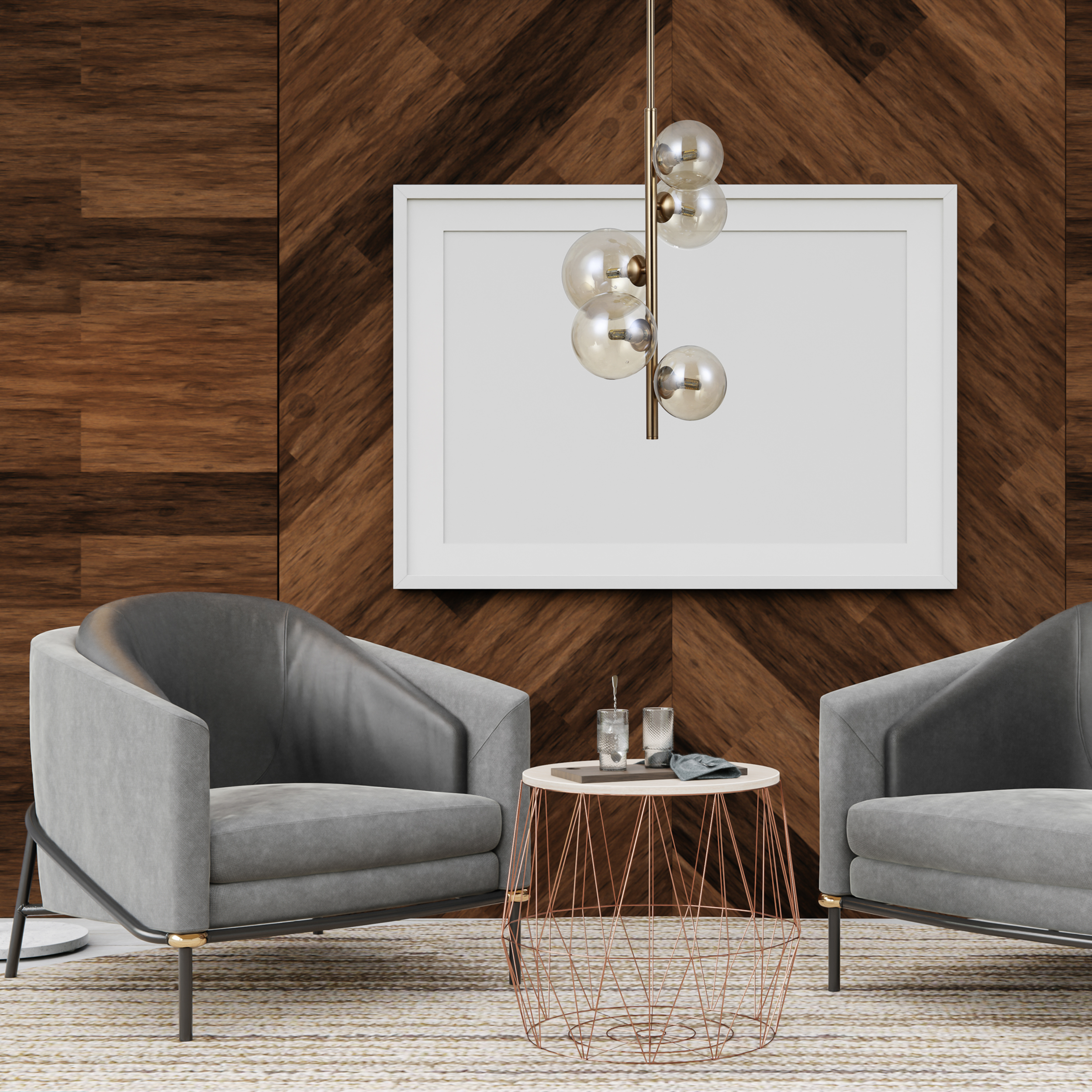 Lampa wisząca Canello złota 5 x G9 Italux - 2