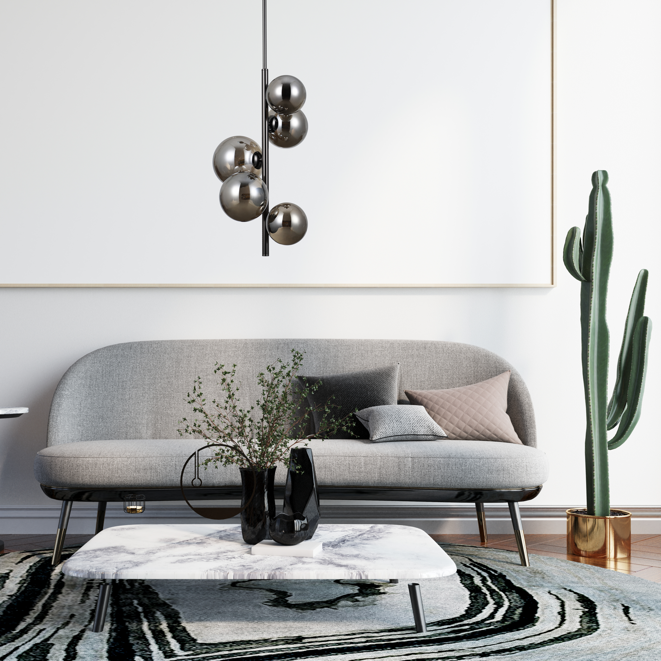 Lampa wisząca Canello czarna 5 x G9 Italux - 2