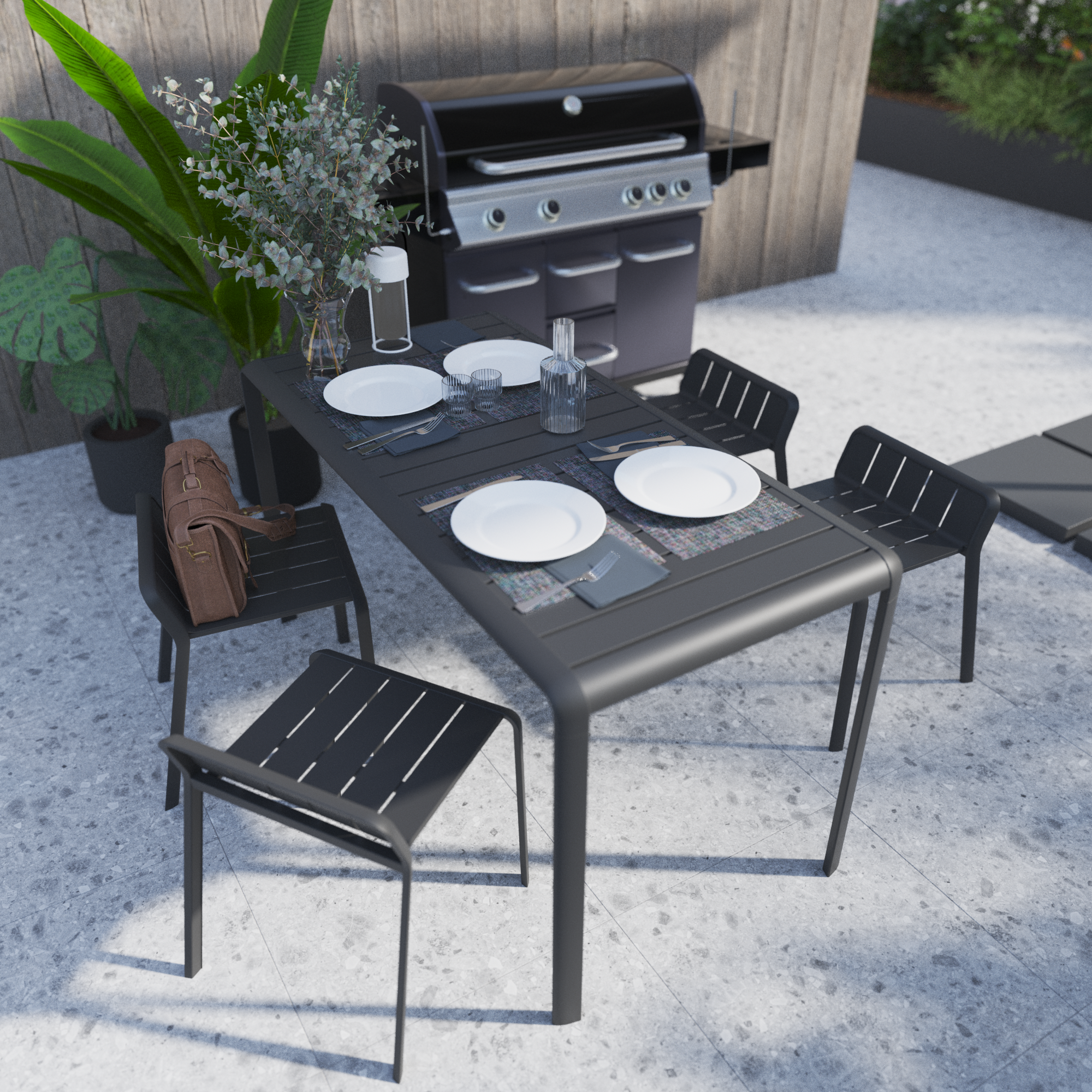 Banco de alumínio NATERIAL IDAHO VARANDA CINZA - 12