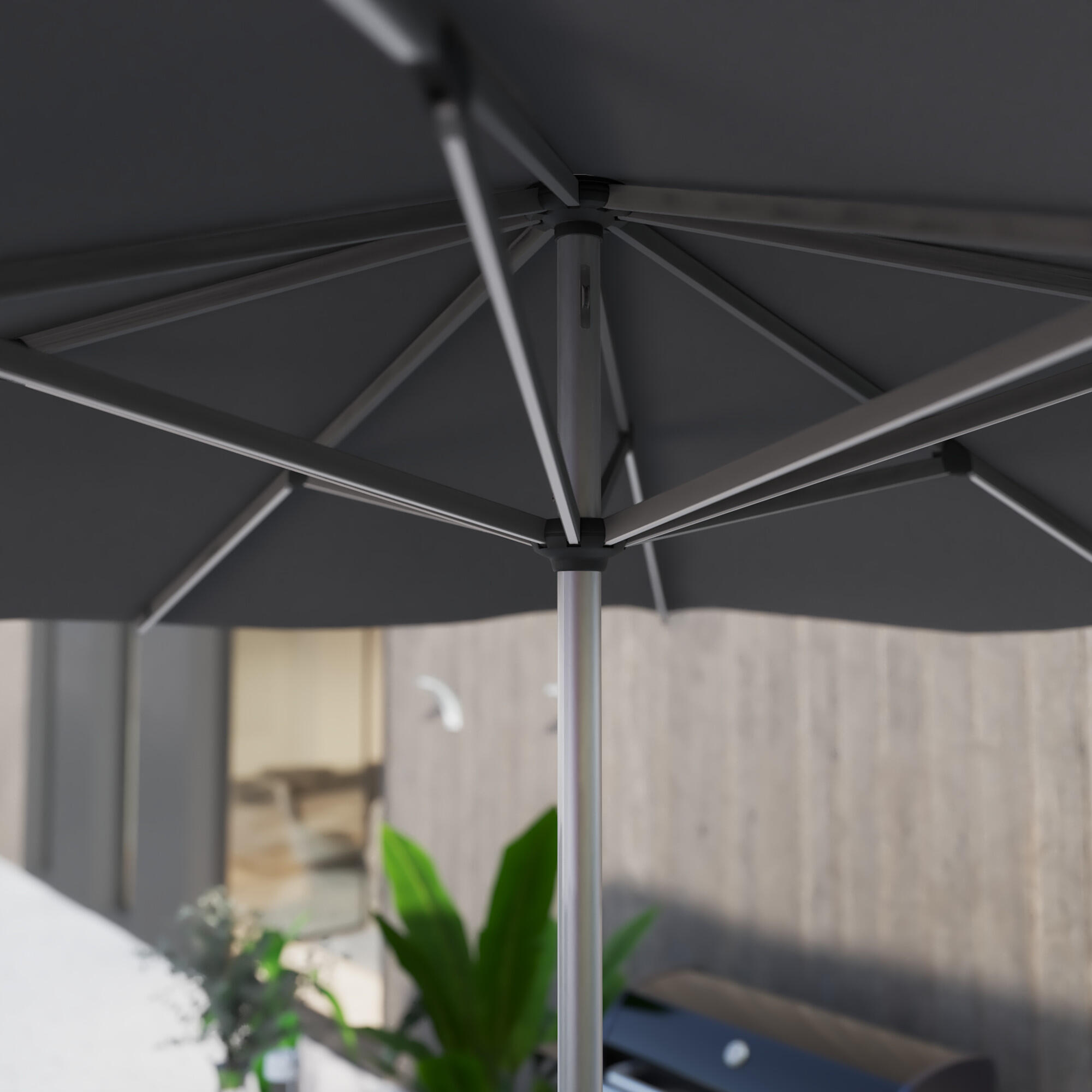 Parasol droit carré anthracite Sonora II NATERIAL L.285 x l.285 cm - 2