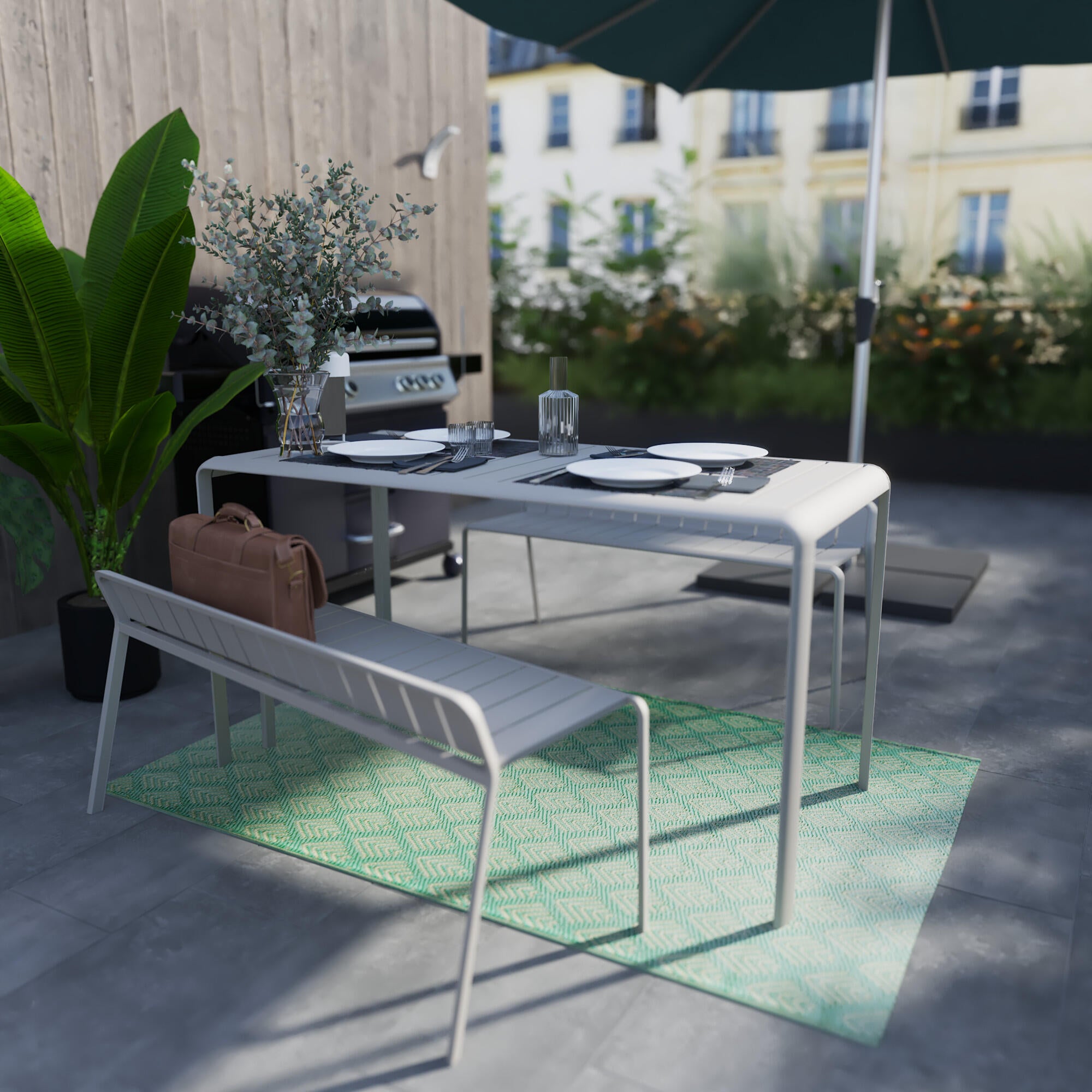 Conjunto de muebles de jardín idaho de aluminio granito para 4 personas