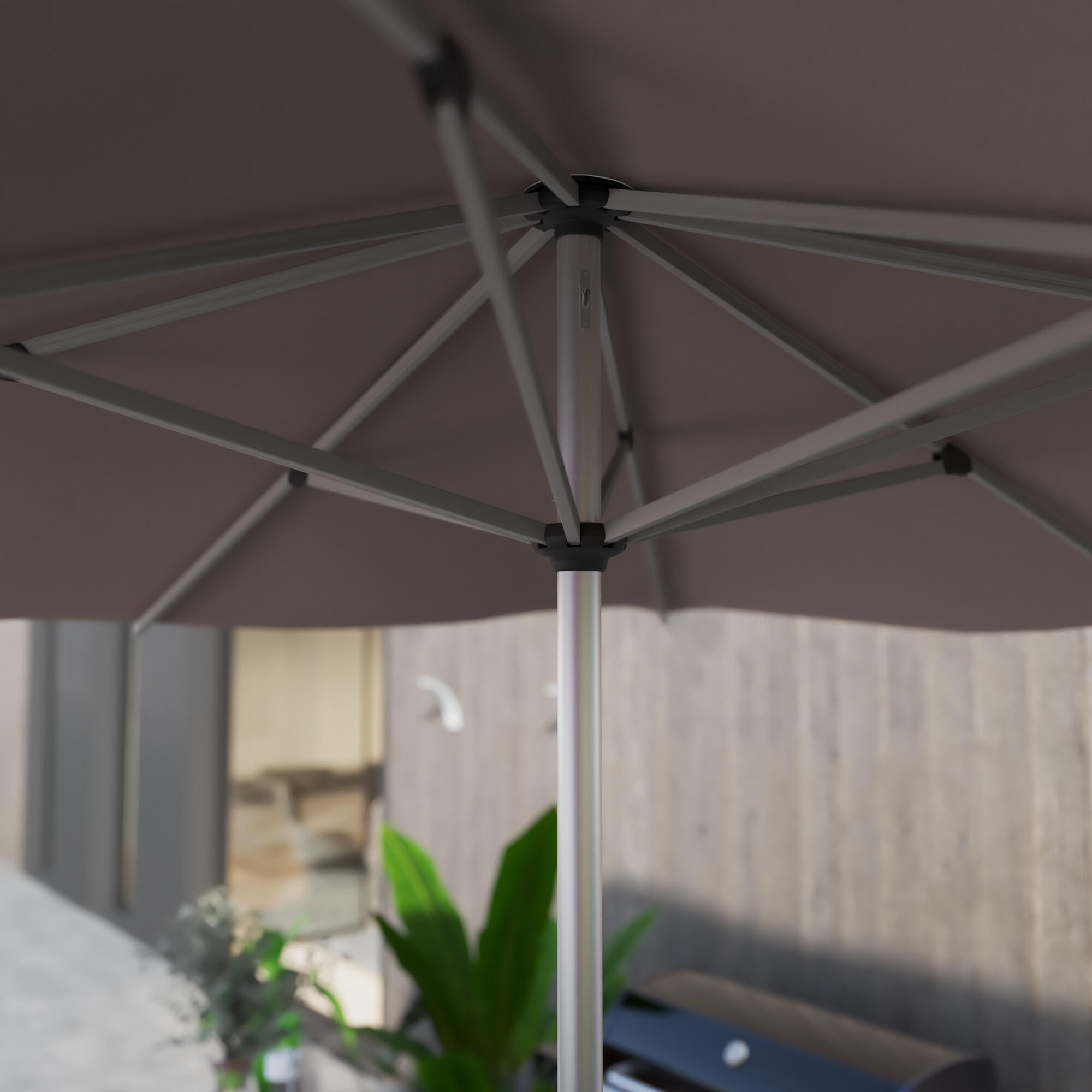 Parasol droit carré taupe Aura II NATERIAL L.285 x l.285 cm - 2