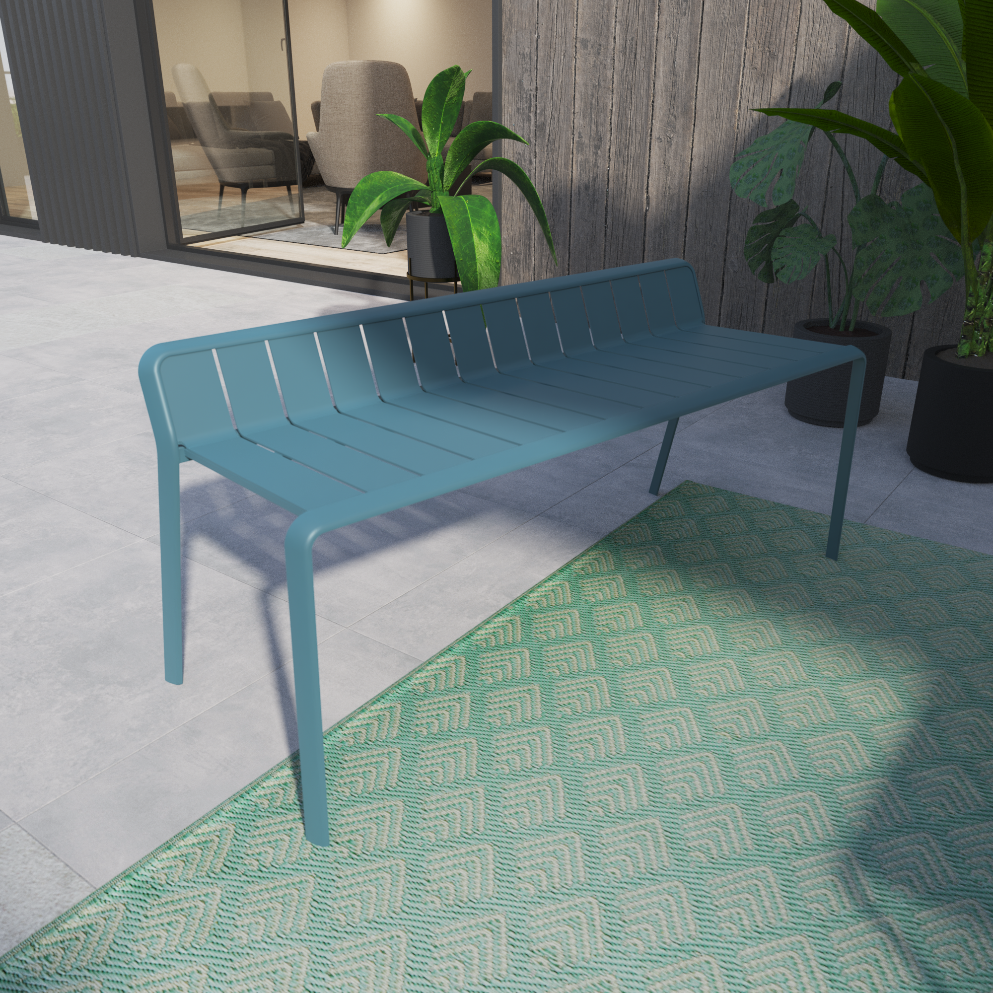 Panca da giardino in alluminio blu Idaho NATERIAL, 2 posti - 6