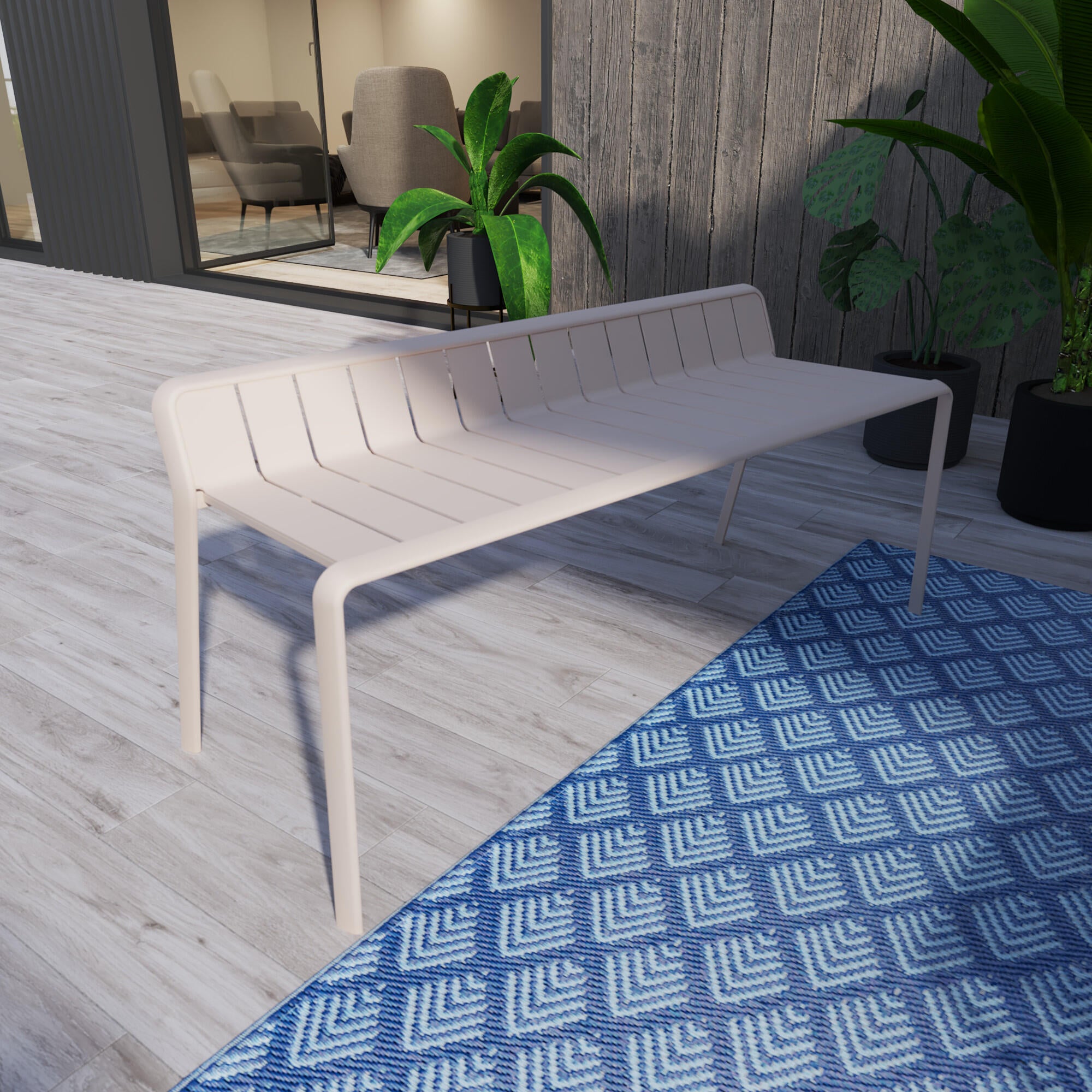 Banc de jardin NATERIAL Idaho en aluminium beige - 2