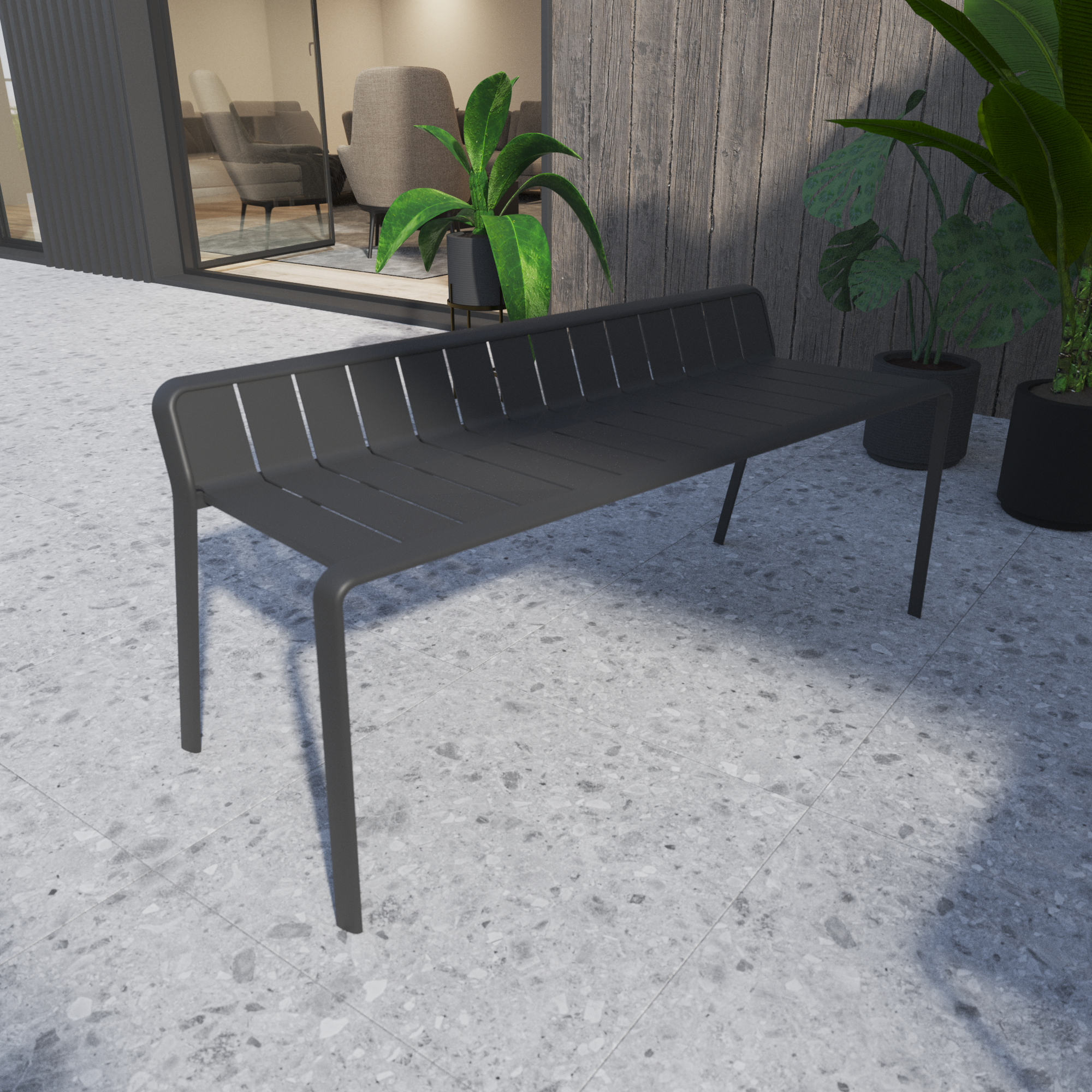 Panca da giardino in alluminio grigio Idaho NATERIAL, 2 posti - 2