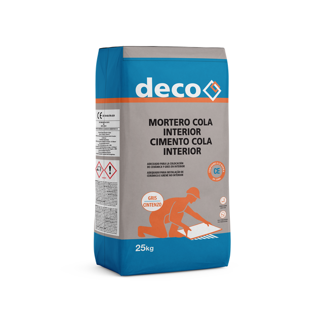 Mortero cola deco interior CEMENTOS CAPA 25 kg gris