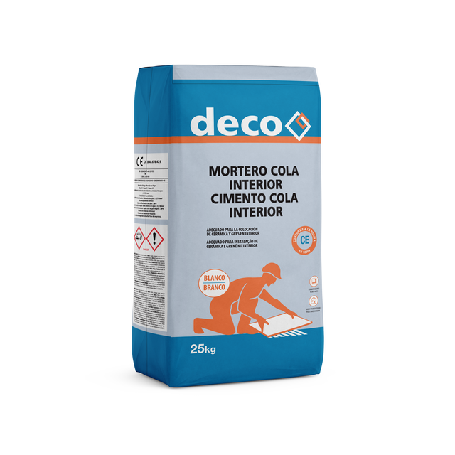 Mortero cola deco interior CEMENTOS CAPA 25 kg blanco