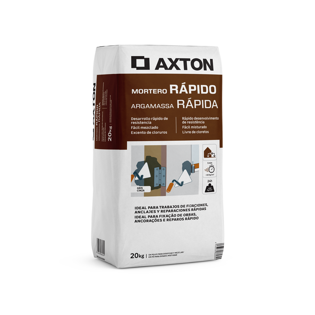 Mortero rápido AXTON 20 kg gris