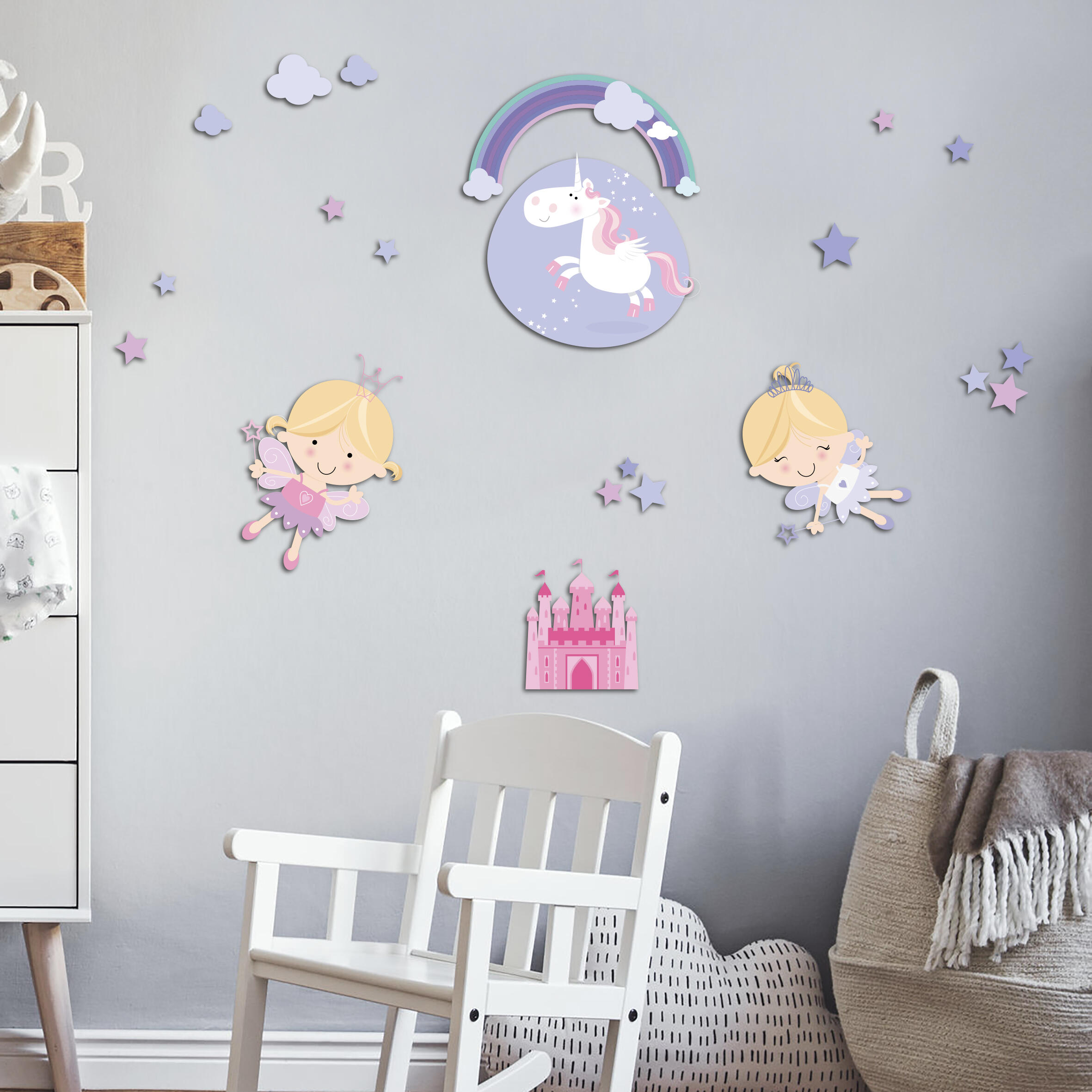 Stickers infantil 3d unicornio 30x30 cm