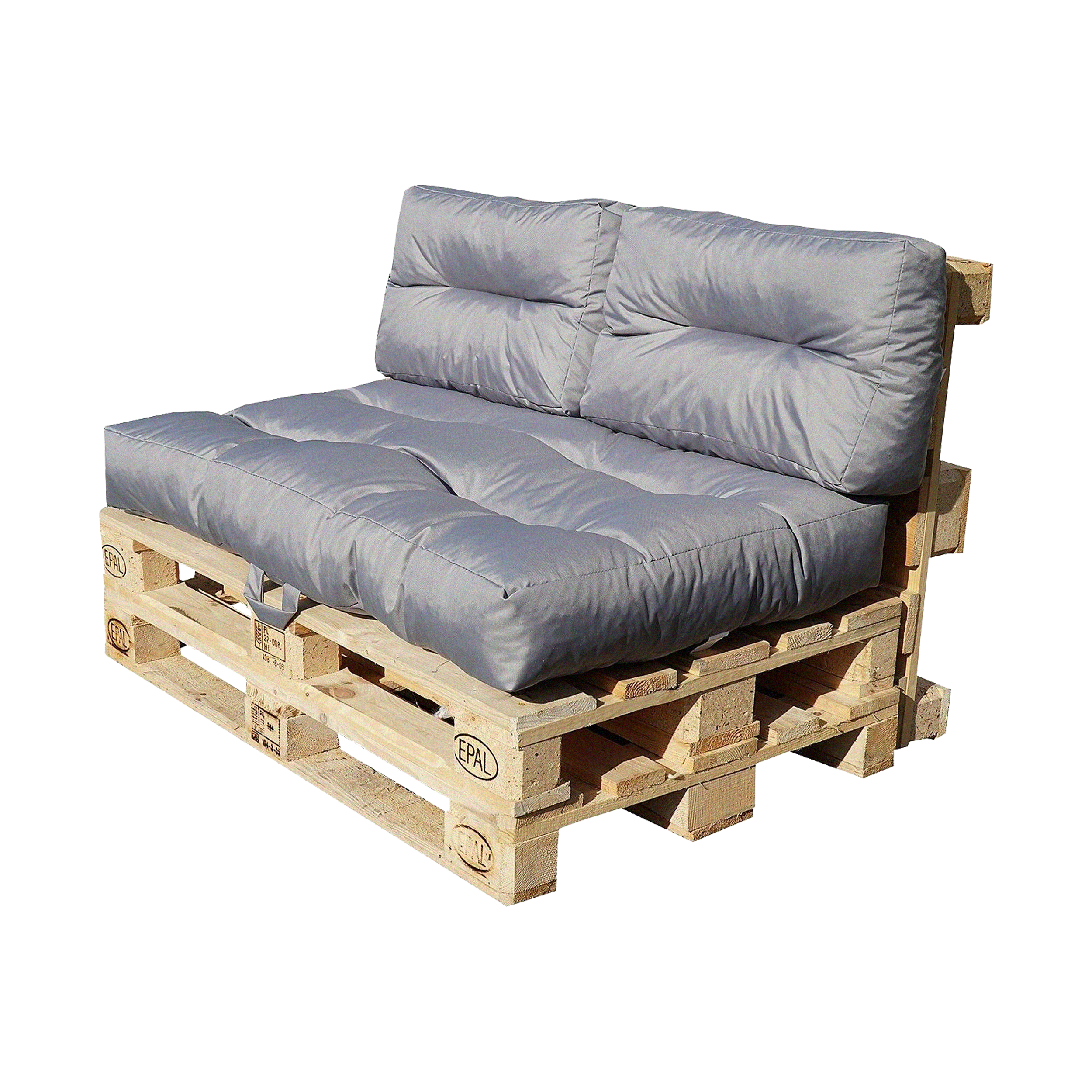 Poduszki na meble z palet 120x80x50 cm 3 szt. szare Vog - 2