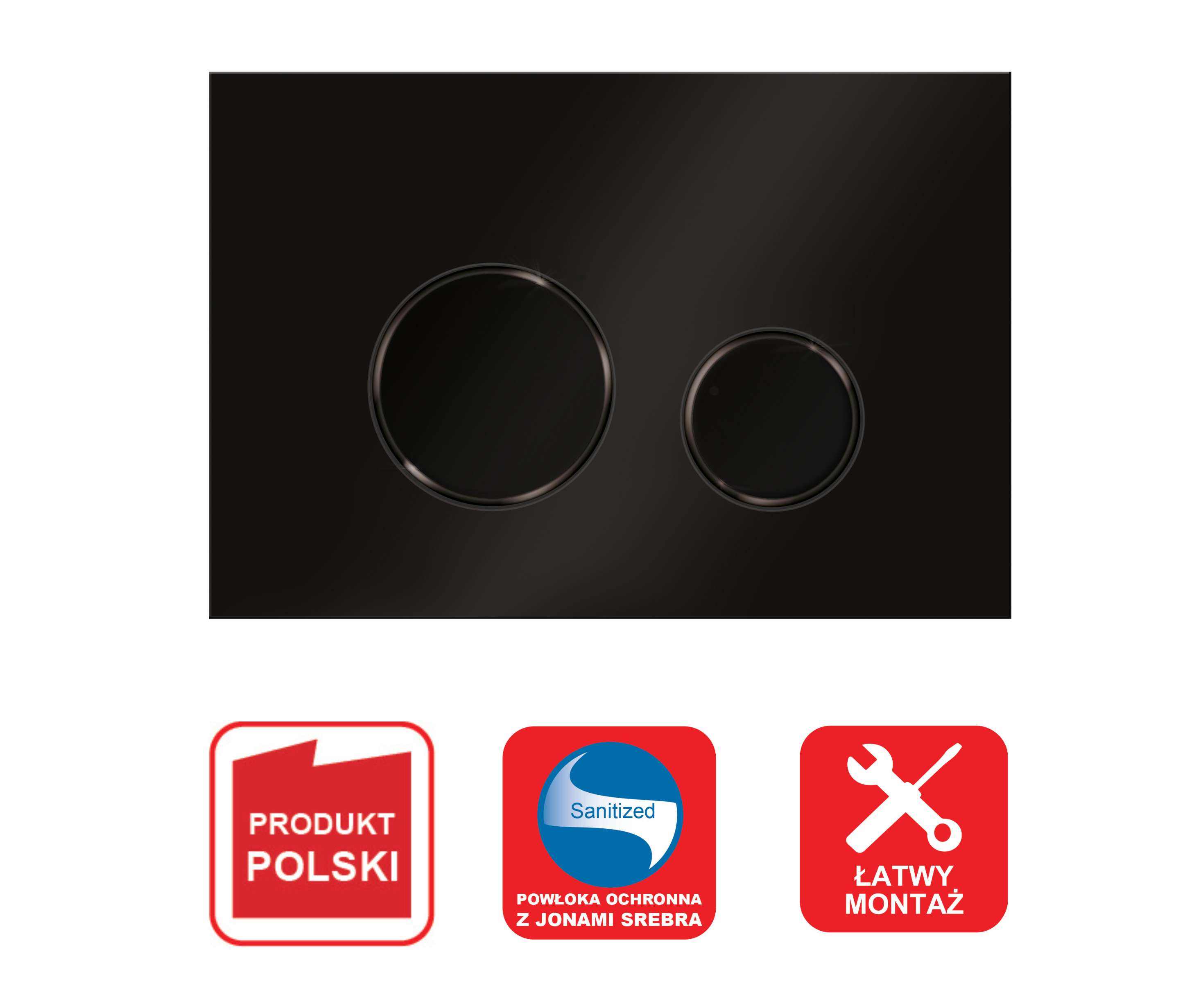 Przycisk spłukujący do stelaża czarny Circle Ravak - 9