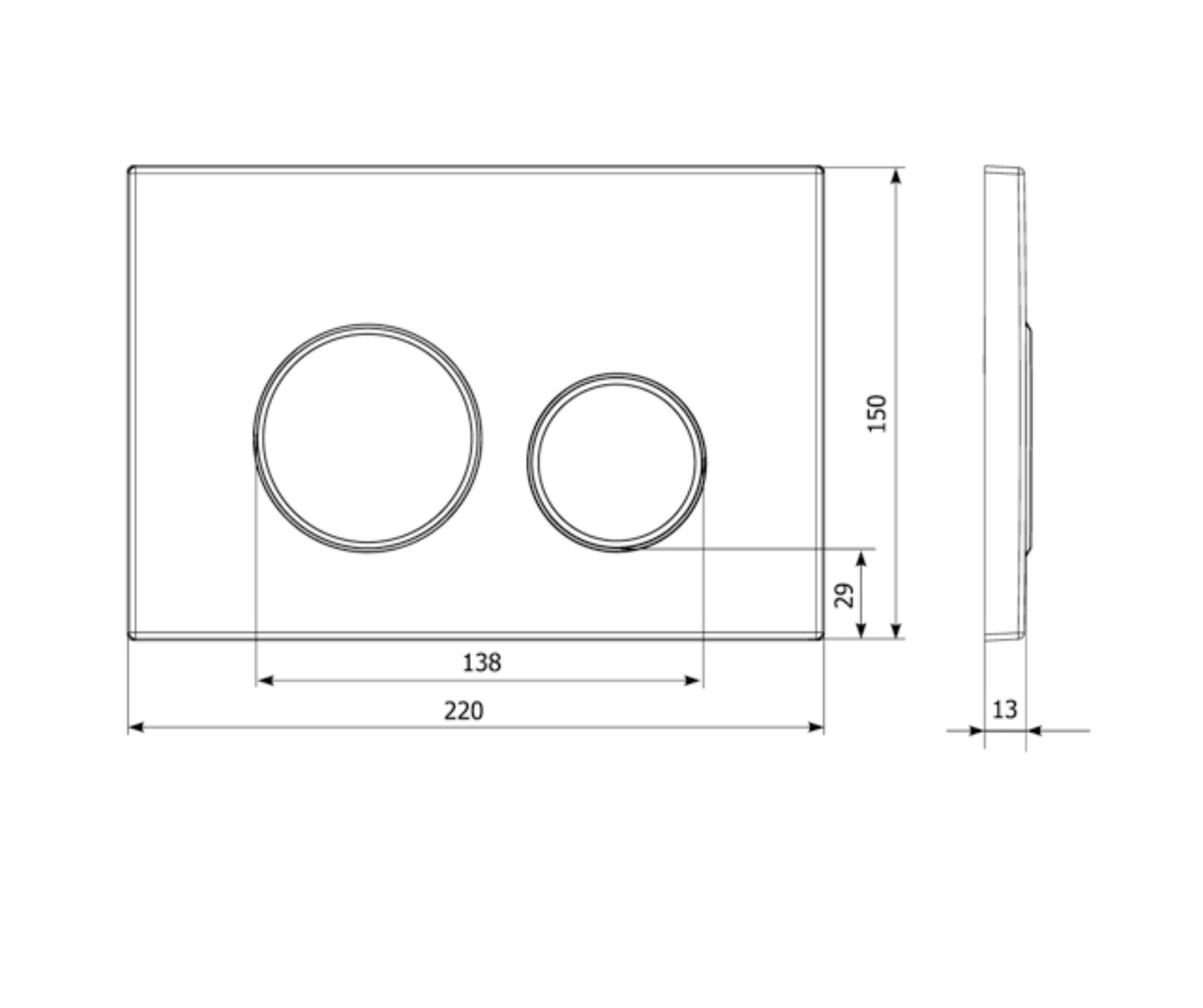 Przycisk spłukujący do stelaża biały/złoty Circle Ravak - 4