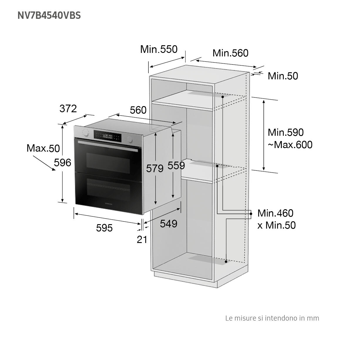 Forno da incasso multifunzione multifunzione ventilato  SAMSUNG NV7B4540VBS pulizia catalisi - 5