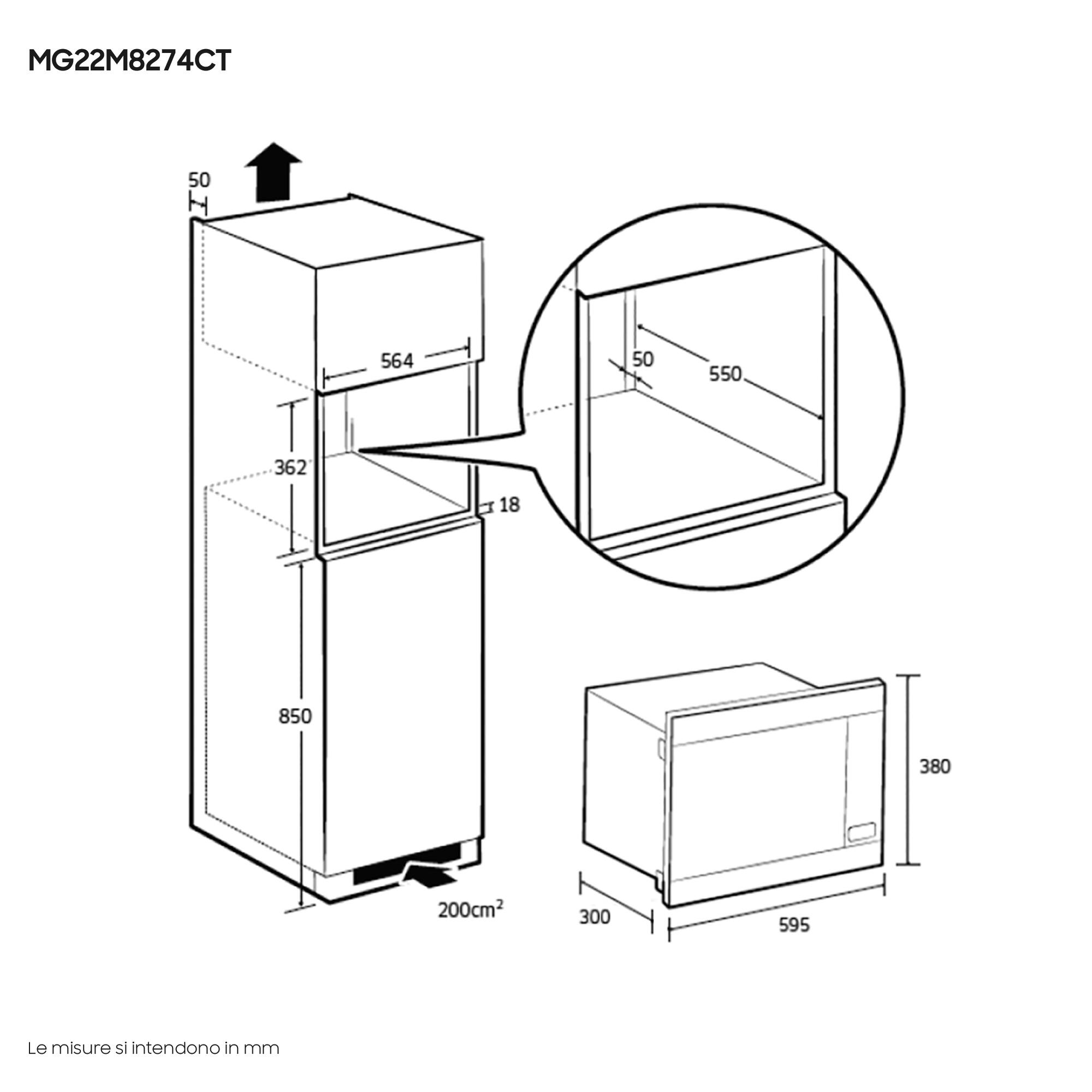 Microonde grill singolo, 5 funzioni SAMSUNG MG22M8274CT - 4