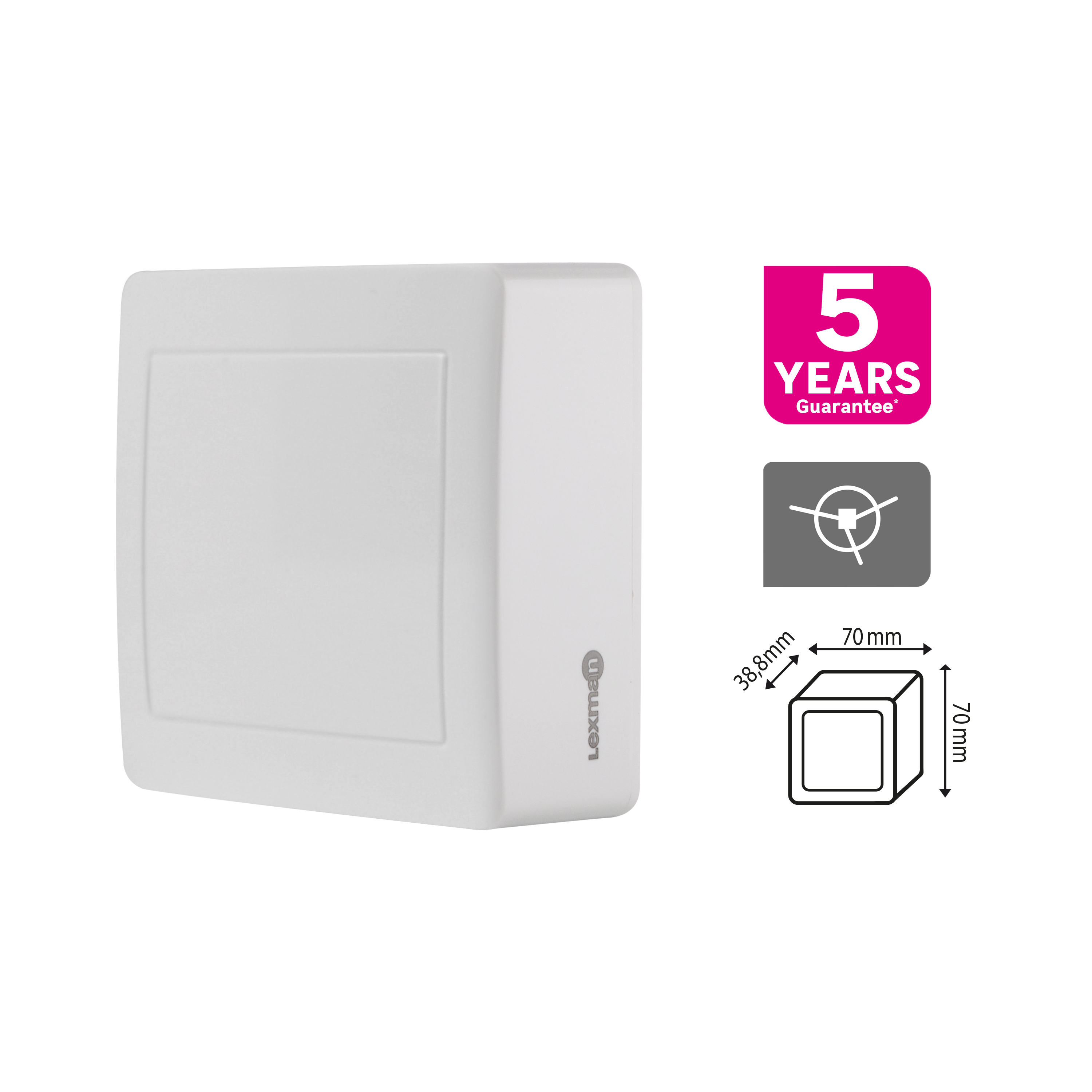 Boîte de dérivation surface, blanc, LEXMAN - 3