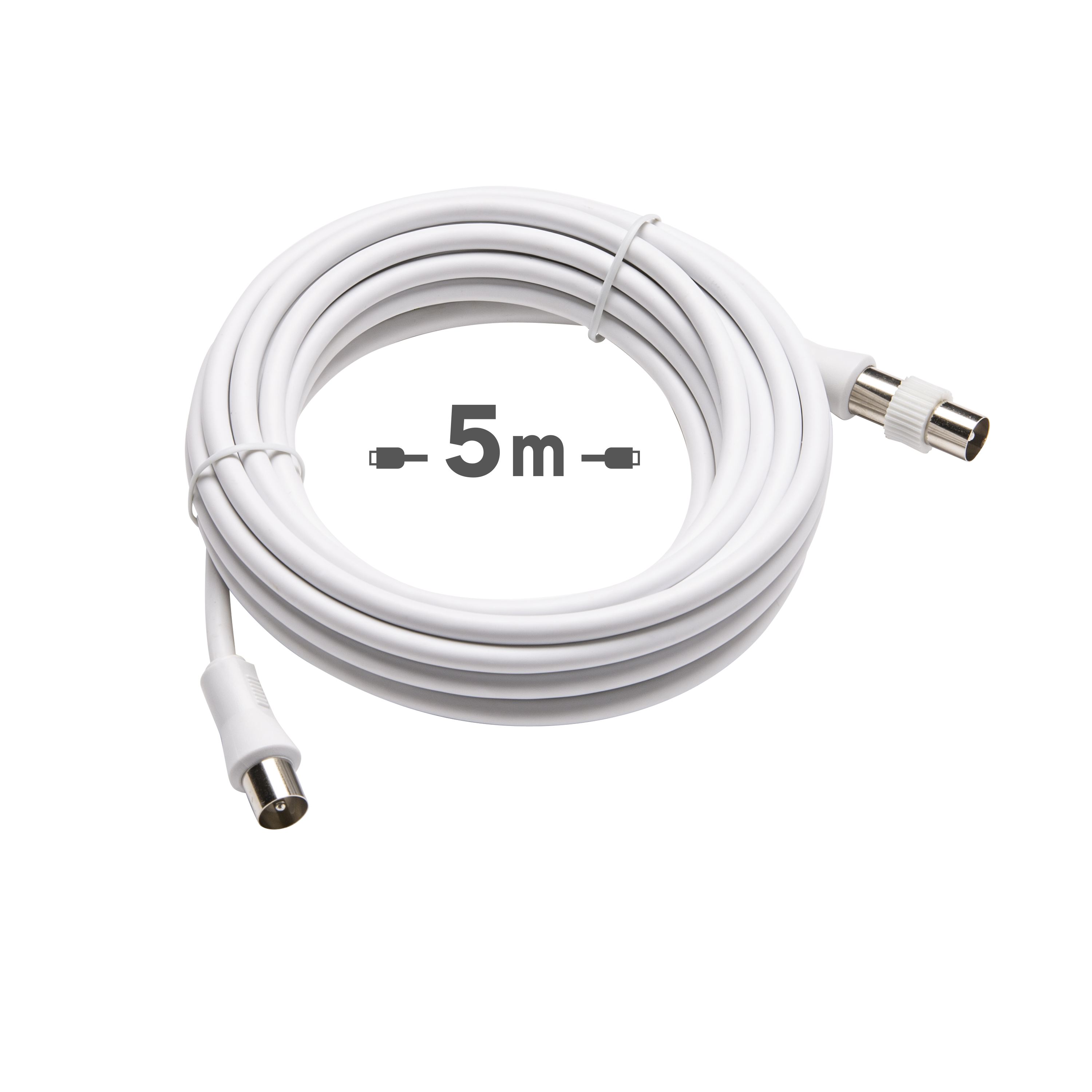 Cordon coaxial 9.5mm, mâle/femelle, 5m + adaptateur, Lexman - 2