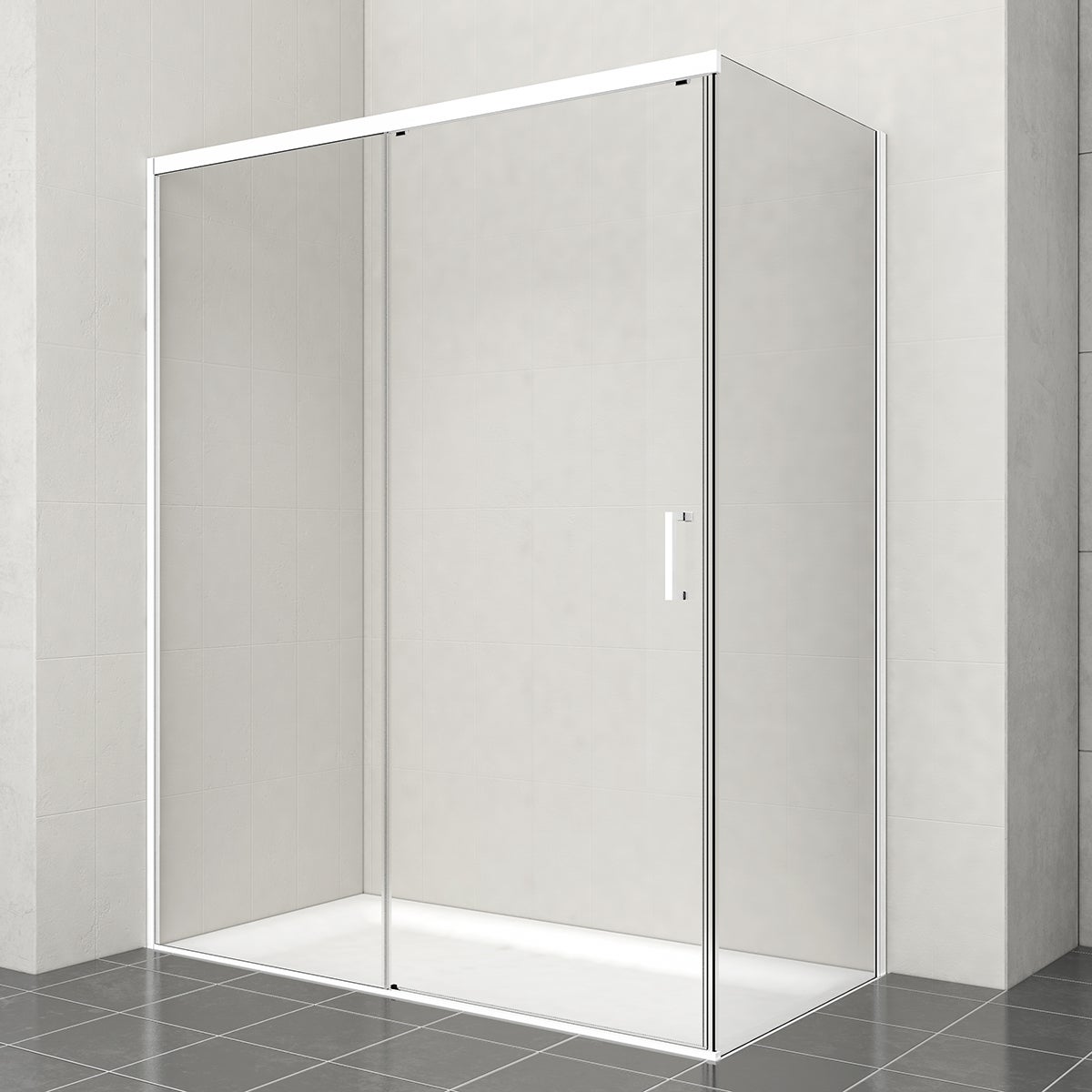 Porta doccia scorrevole Jazz, L 138-139.5 cm x H 200 cm x SP 6 mm, profilo bianco - 2