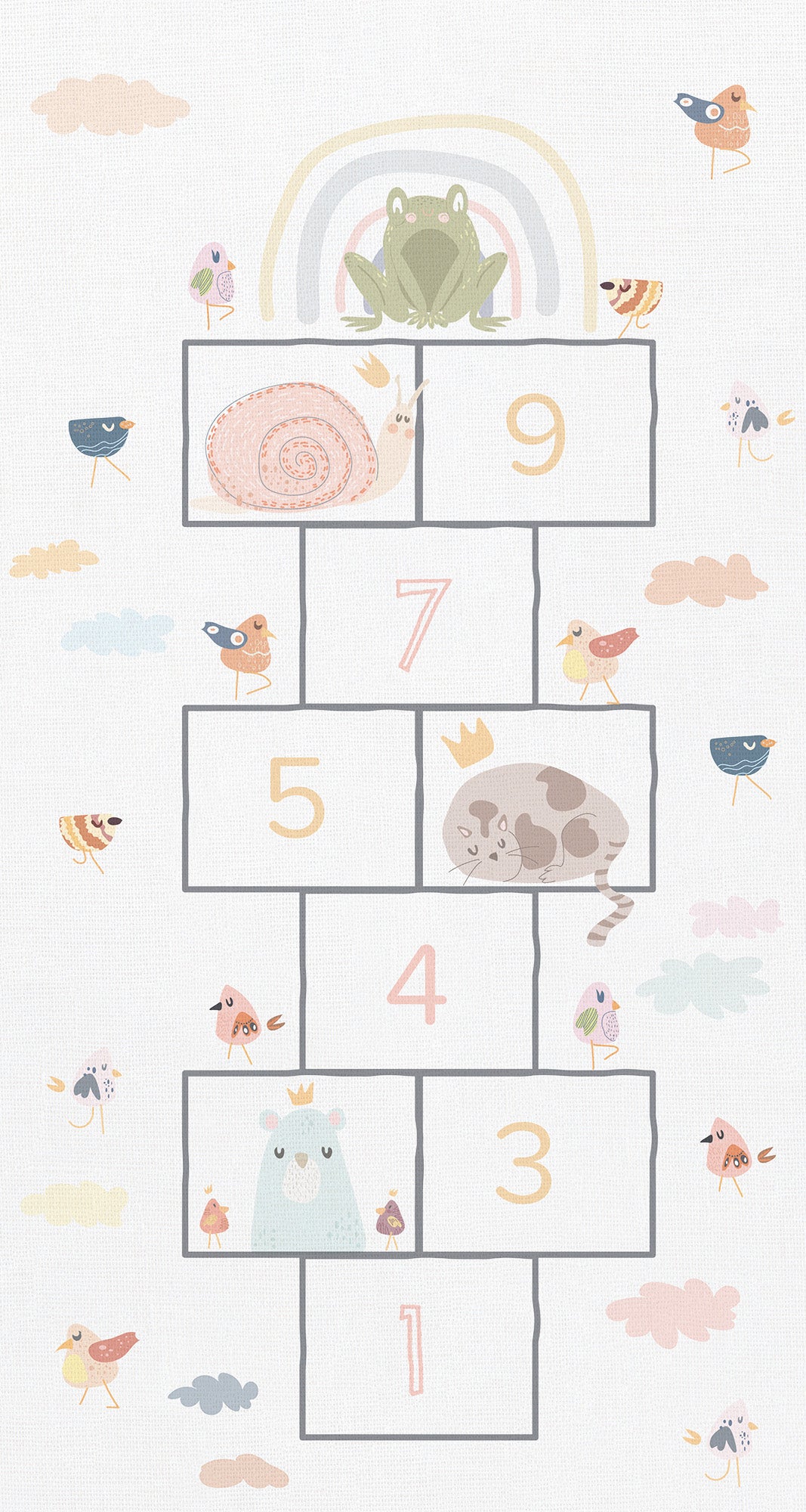 Alfombra pie de cama exterior/interior pvc tejido plano base antideslizante cute sambori multicolor 80x150cm