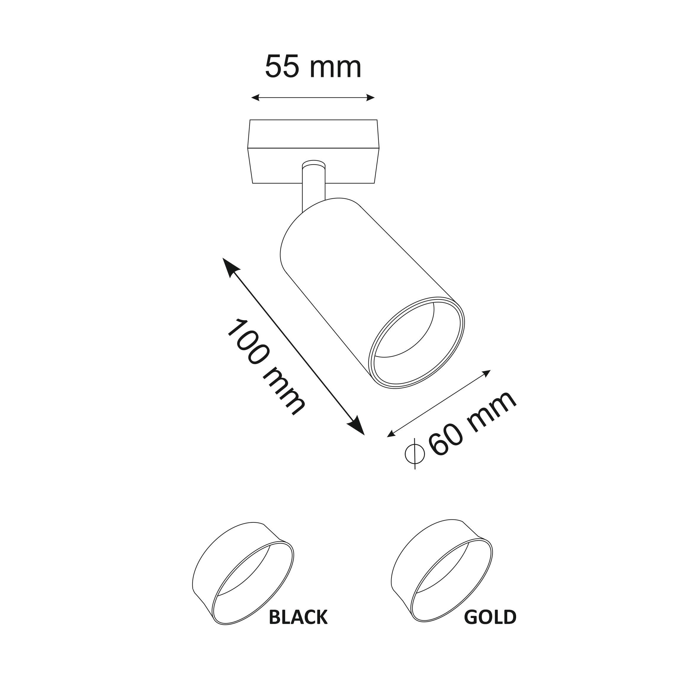 Reflektor Maribel czarny GU10 Goldlux - 5
