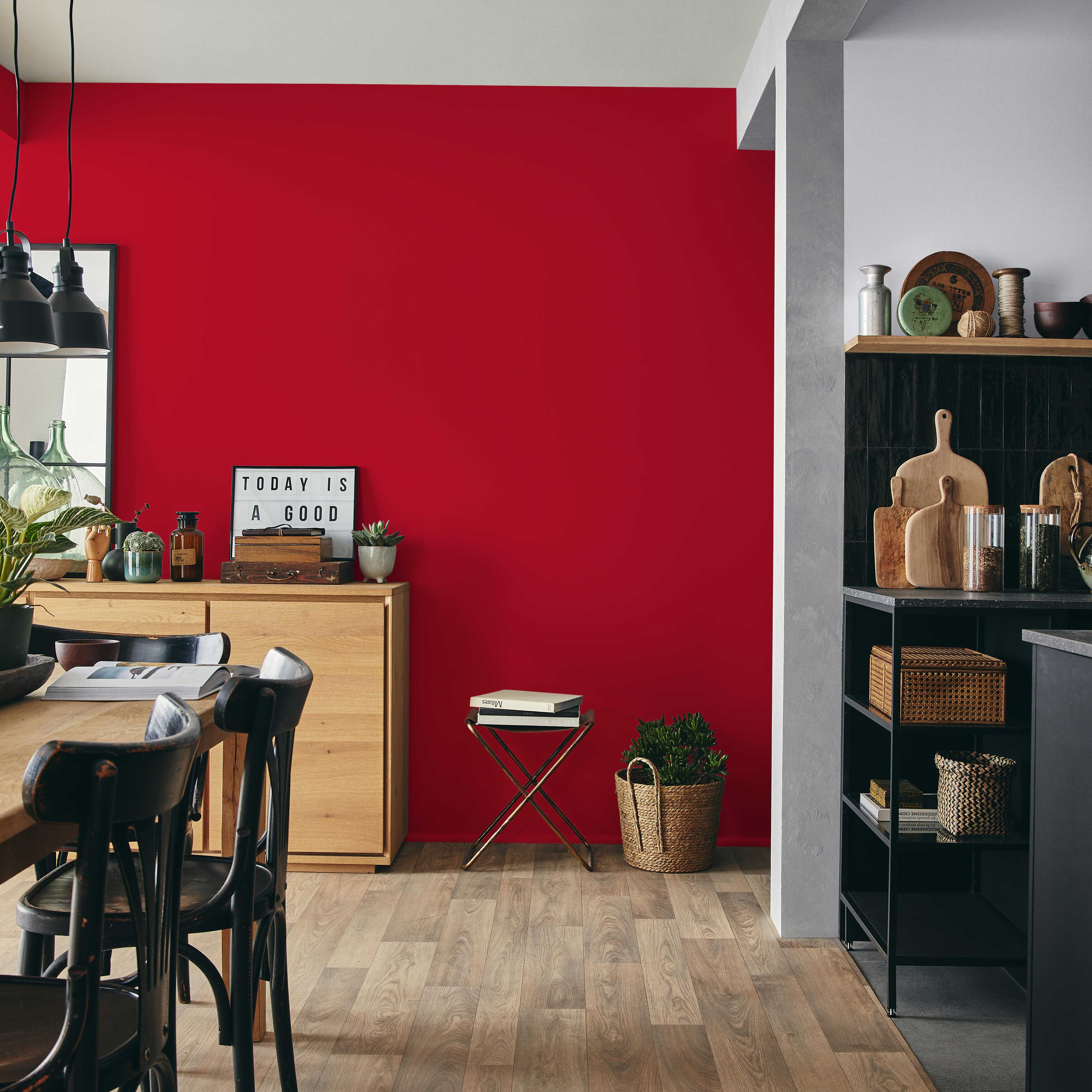 Pittura per interni per parete e soffitto lavabile, LUXENS murale rosso crimson 2 opaco, 2.5 L - 4