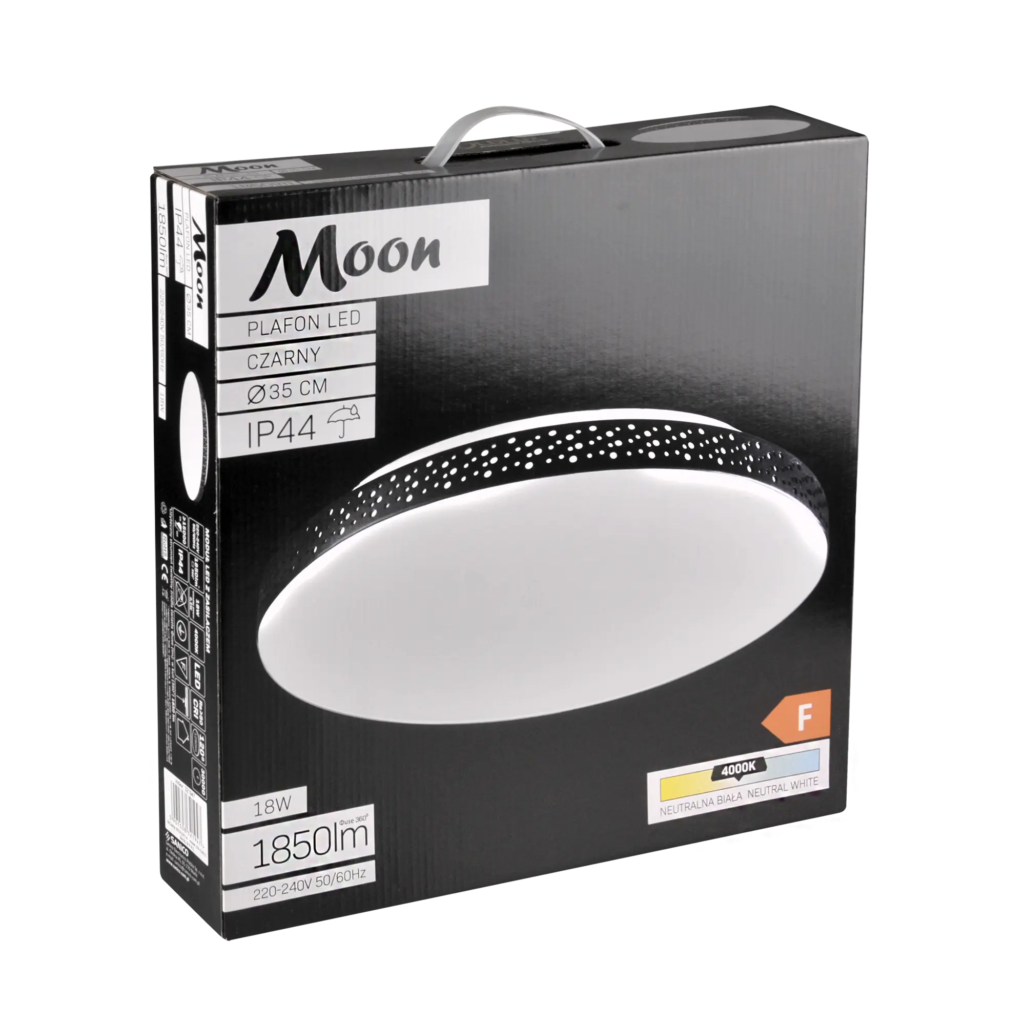 Plafon Moon czarny 35 cm IP44 LED - 8