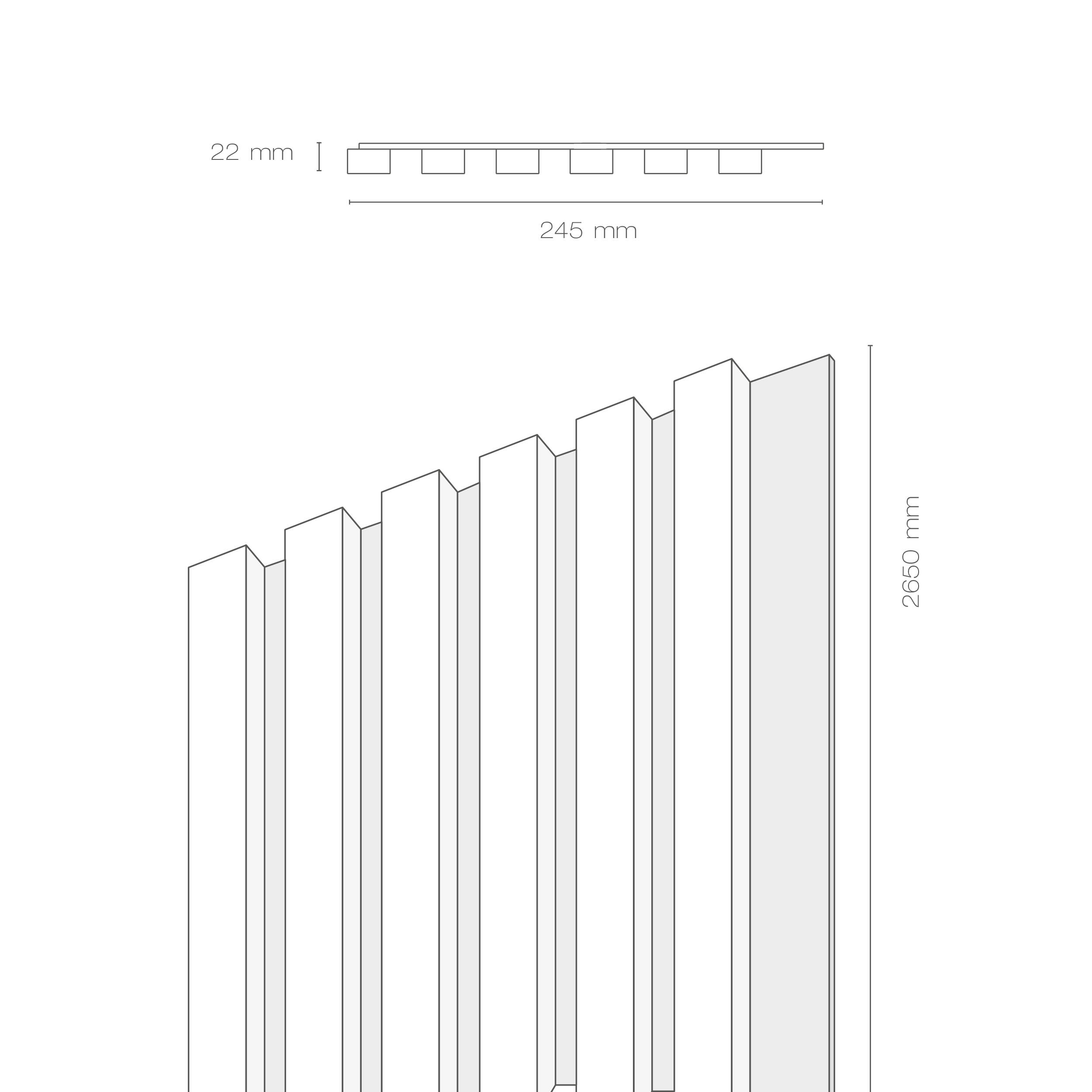 Revestimiento de pared palillería efecto 3D MDFacústico color teja/negro de 265x25 cm - 6