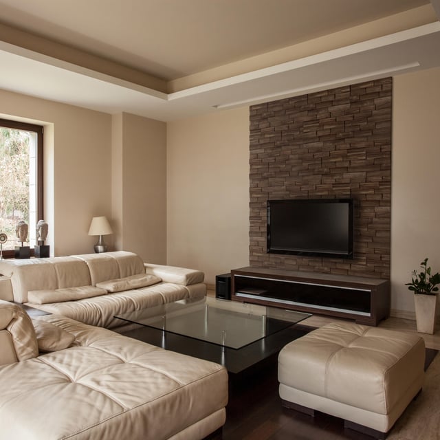 Revestimiento de pared efecto 3D MADERA Axen color nogal 780x190x6-17mm