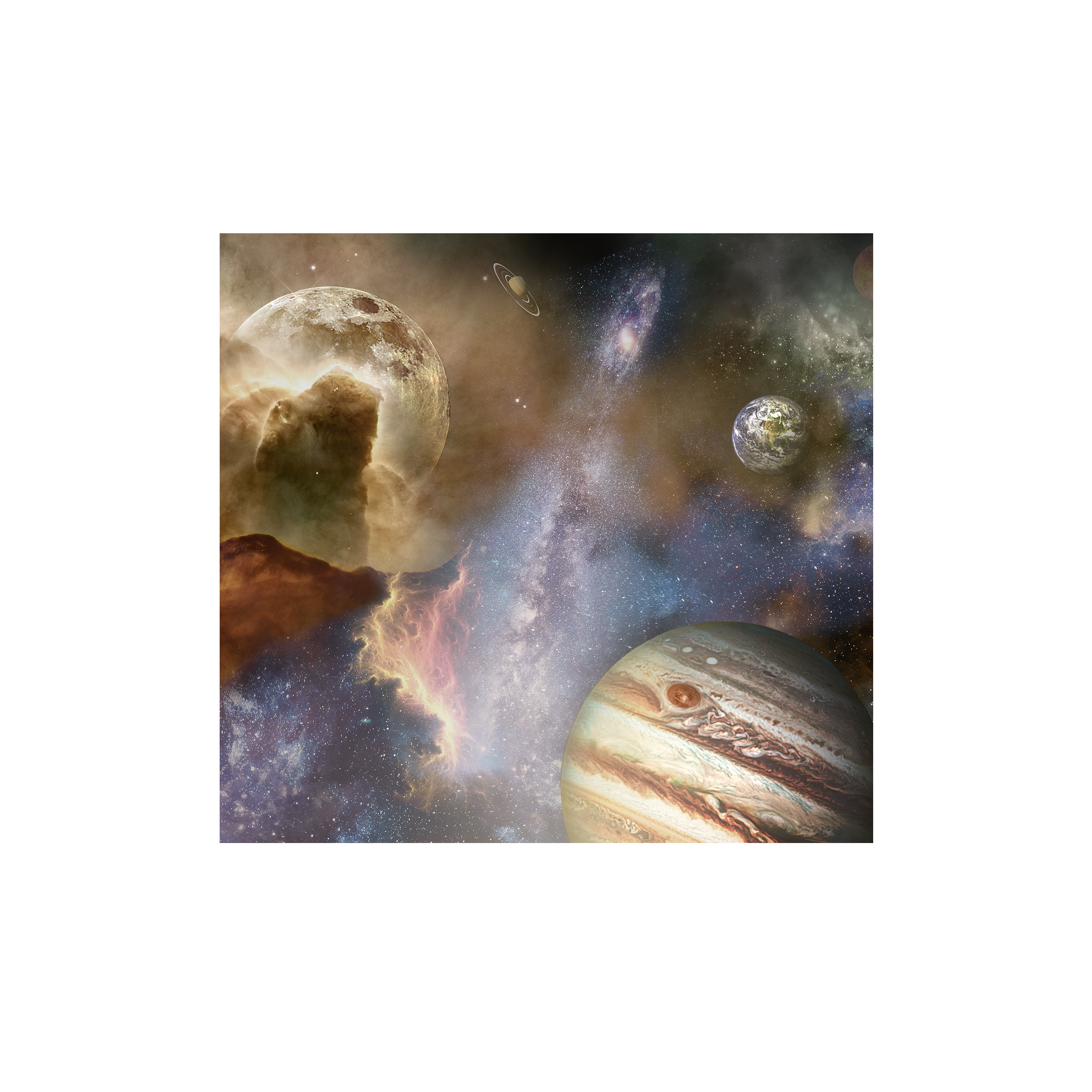 Mural Galactic Planety 300 x 280 cm struktura płótna