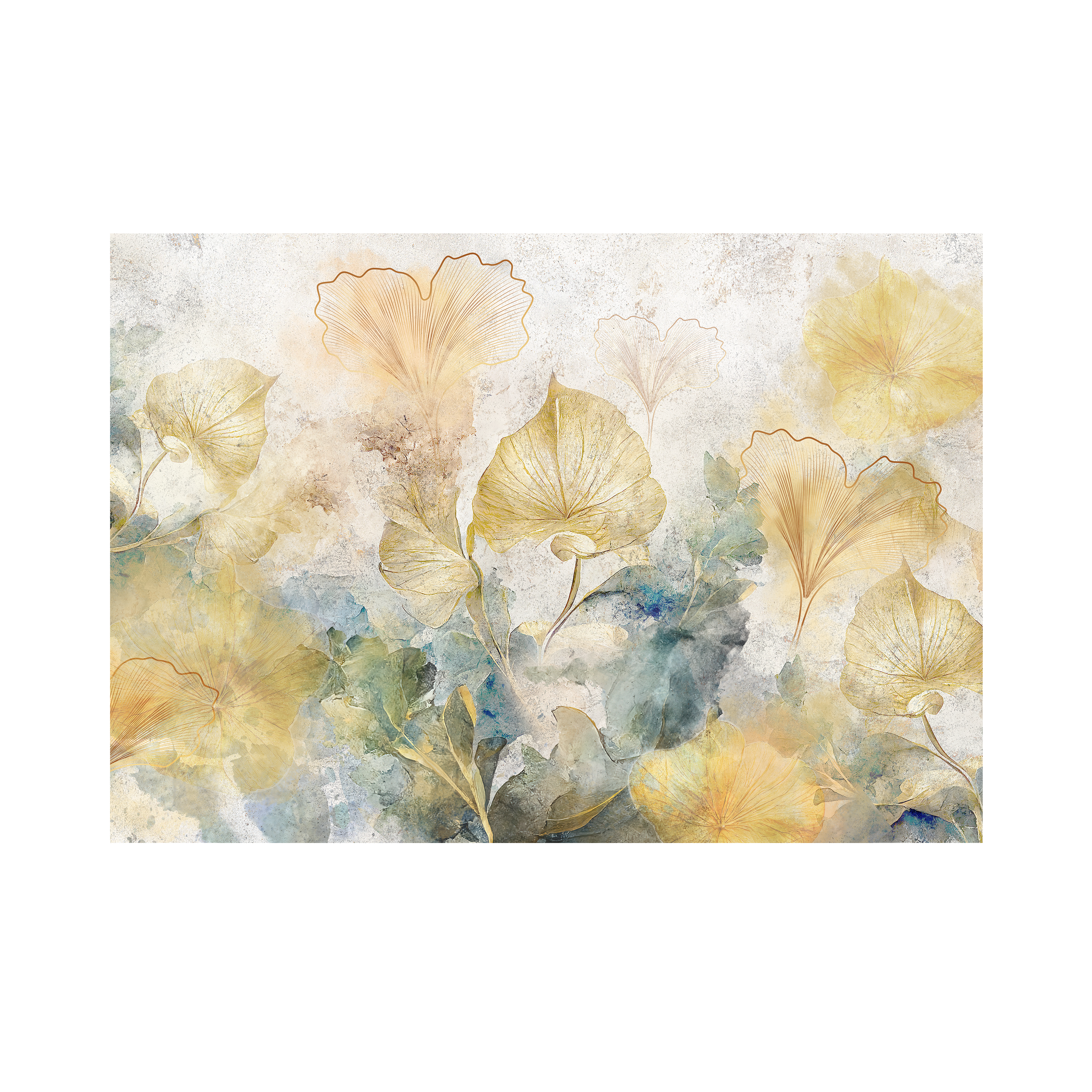 Mural Biloba Akwarele 400 x 280 cm struktura Art