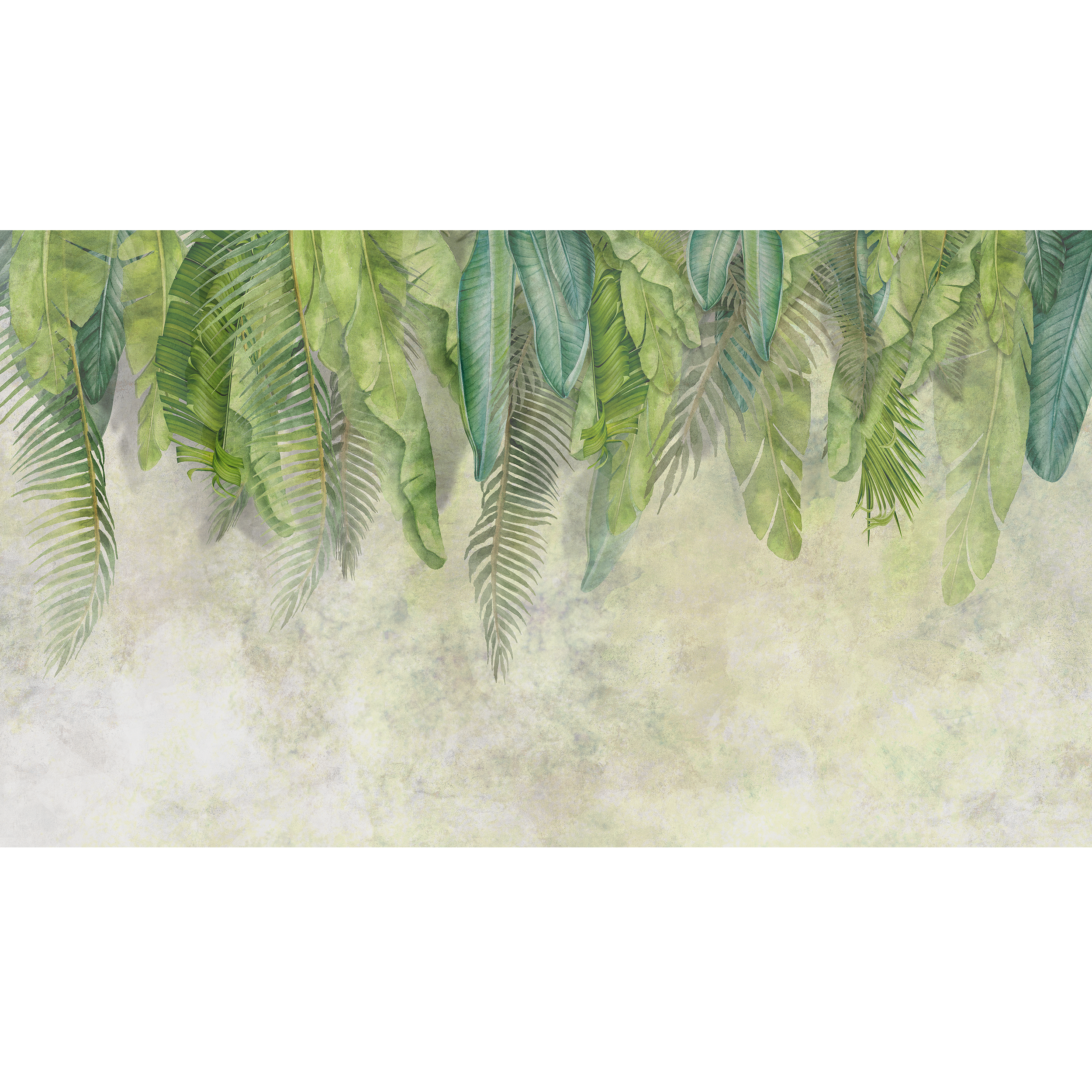 Mural Fresh Egzotyczne Liście 500 x 280 cm struktura płótna