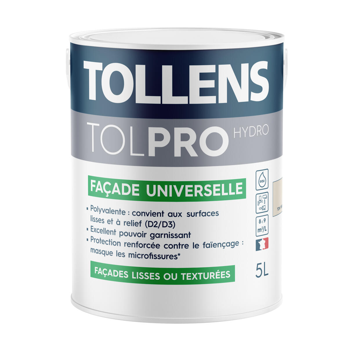 Peinture extérieure façade Tolpro universelle TOLLENS PRO ton pierre mat 5L - 3